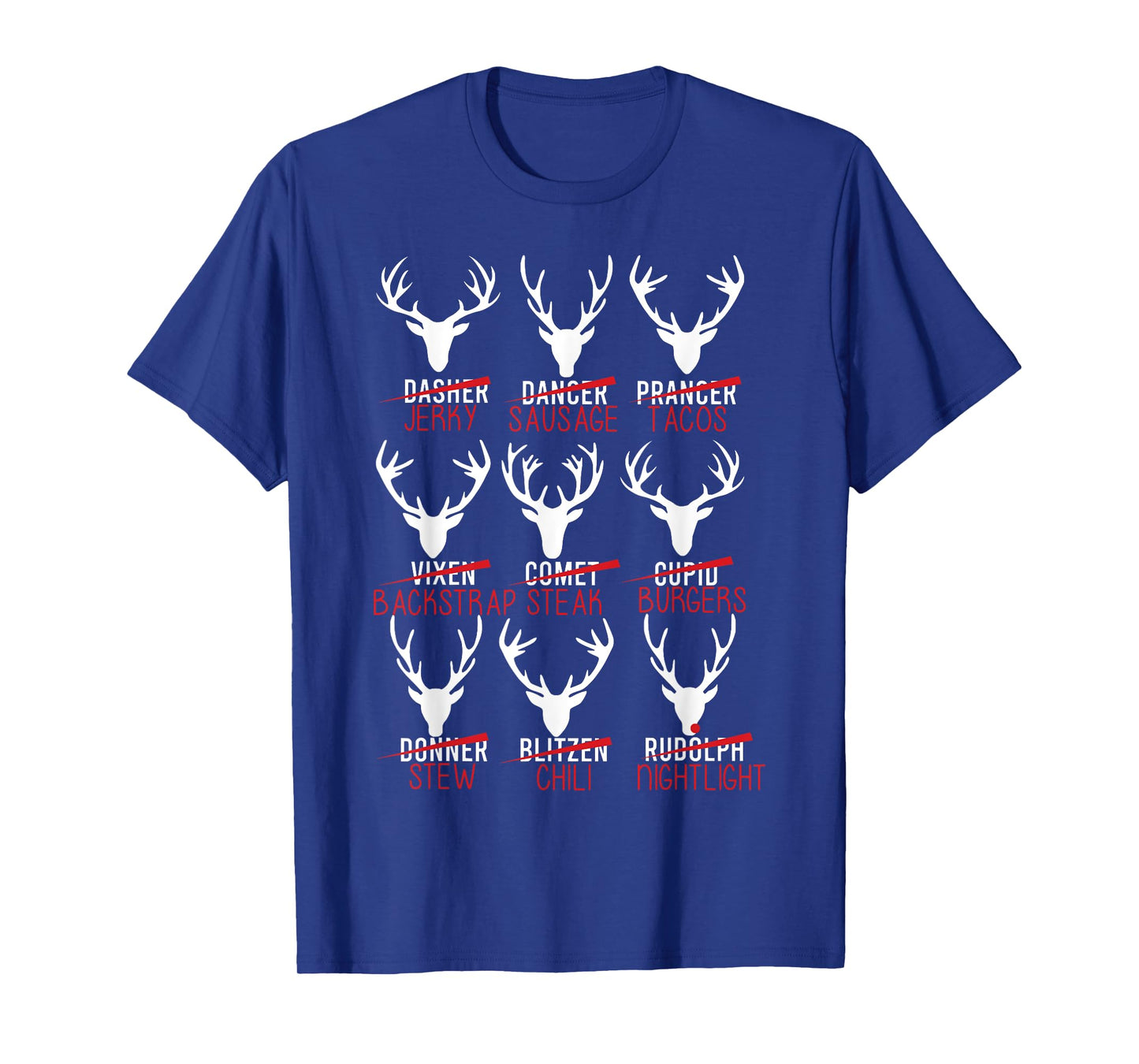 Christmas Reindeer Hunter Deer Meat Hunting T-Shirt
