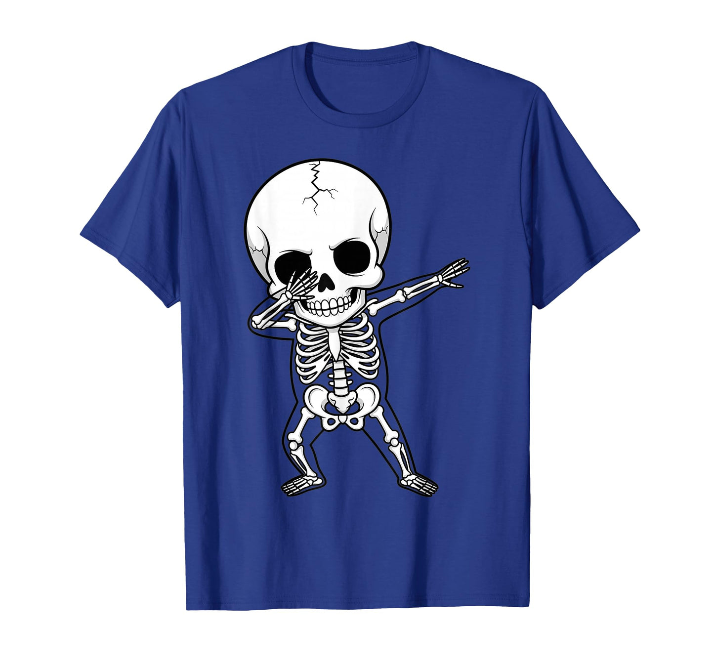 abbing Skeleton Cartoon Big Skull Funny Halloween T-Shirt