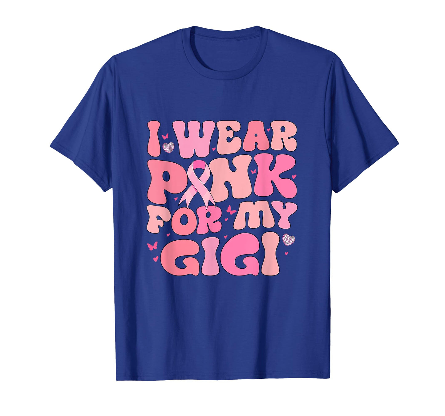 Retro Groovy I Wear Pink For My Gigi Breast Cancer Awareness T-Shirt