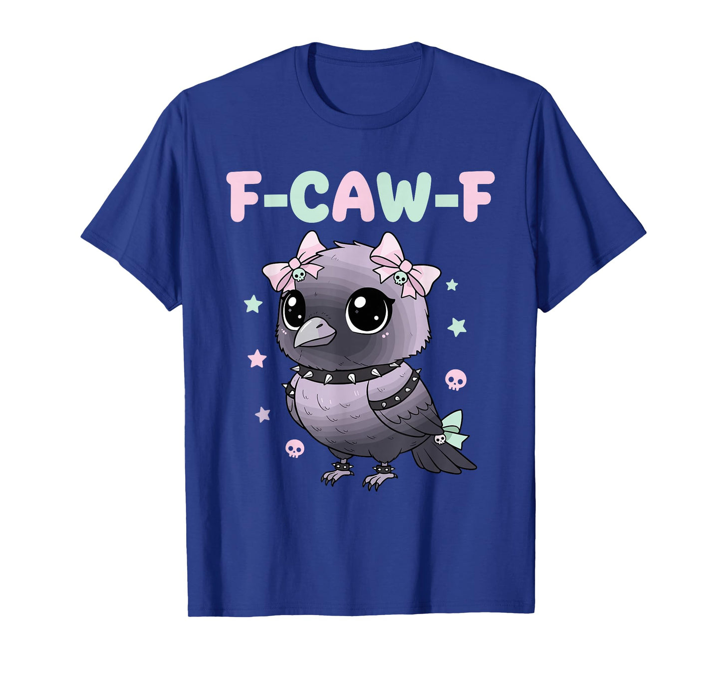 Kawaii Pastel Goth Black Crow F-Caw-F Funny Gothic Humor T-Shirt