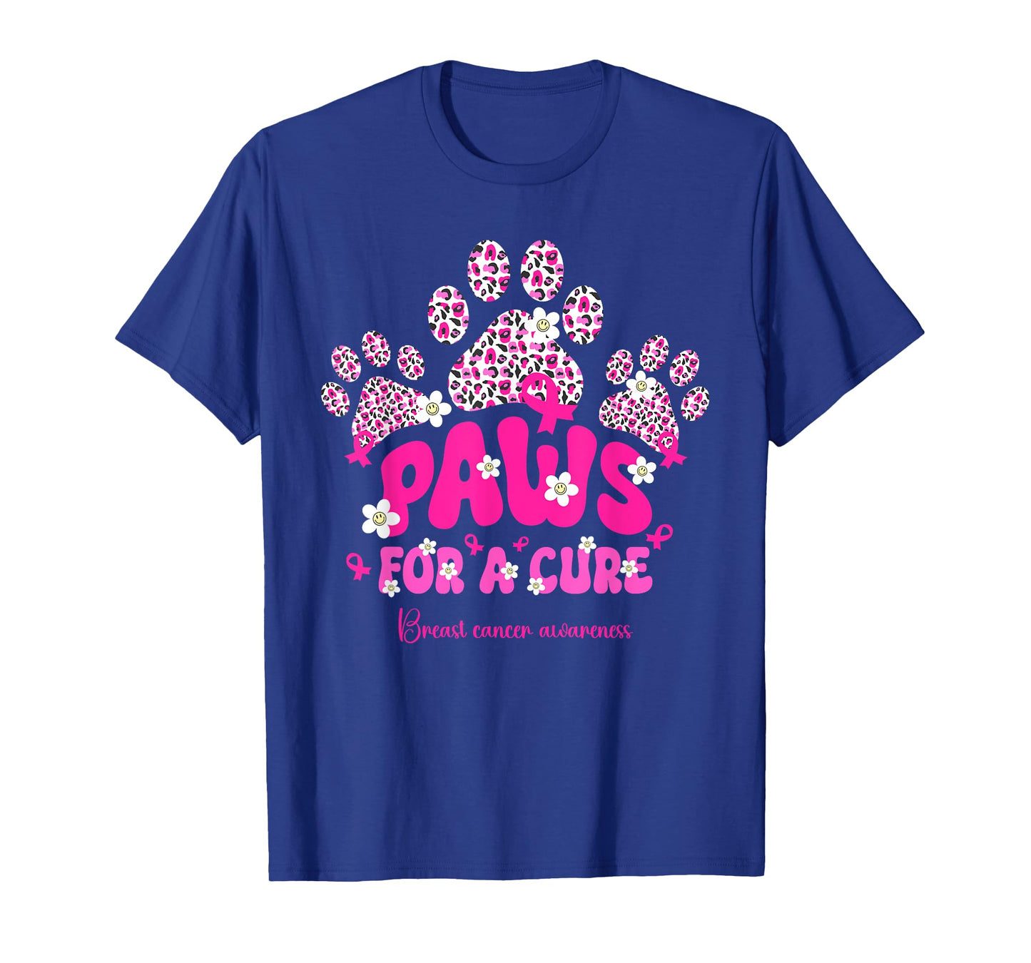 Paws for A Cure Breast Cancer Dog Lover Warrior Dog Paw T-Shirt for Men Women Girls Kids