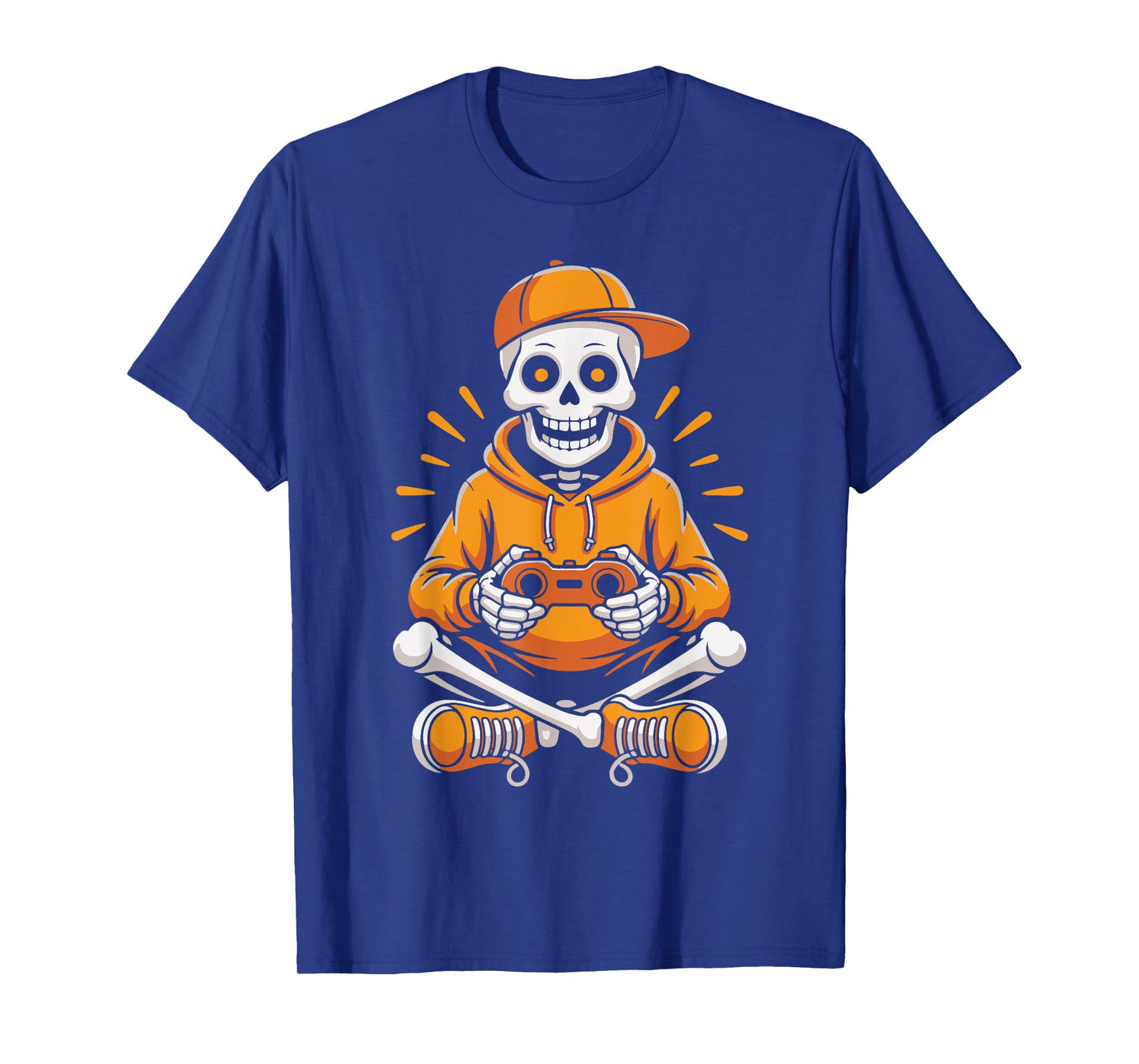 Funny Skeleton Gamer Funny Halloween Boys Men Video Gaming T-Shirt