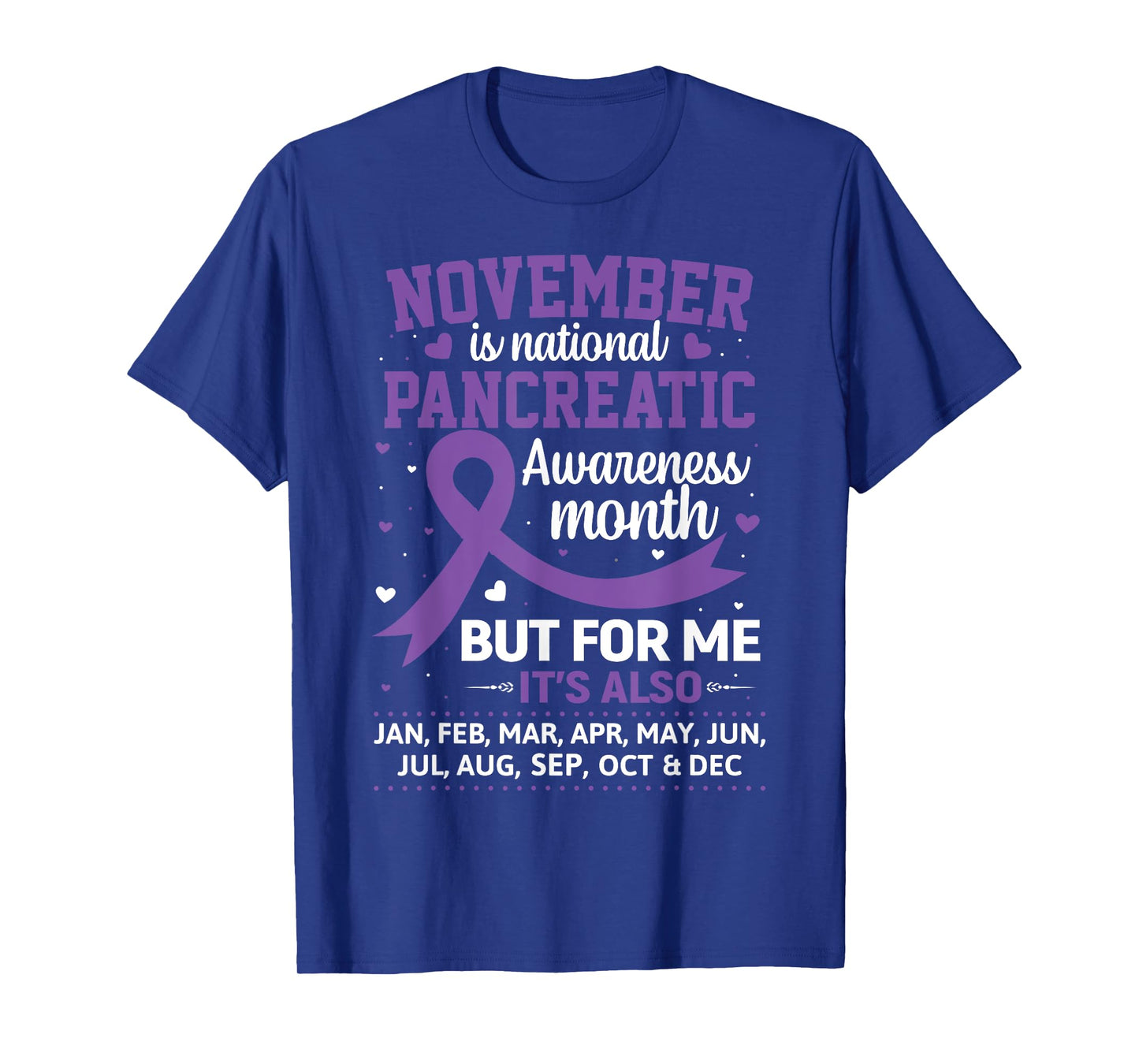 November is Pancreatic Cancer Awareness Purple Ribbon T-Shirt