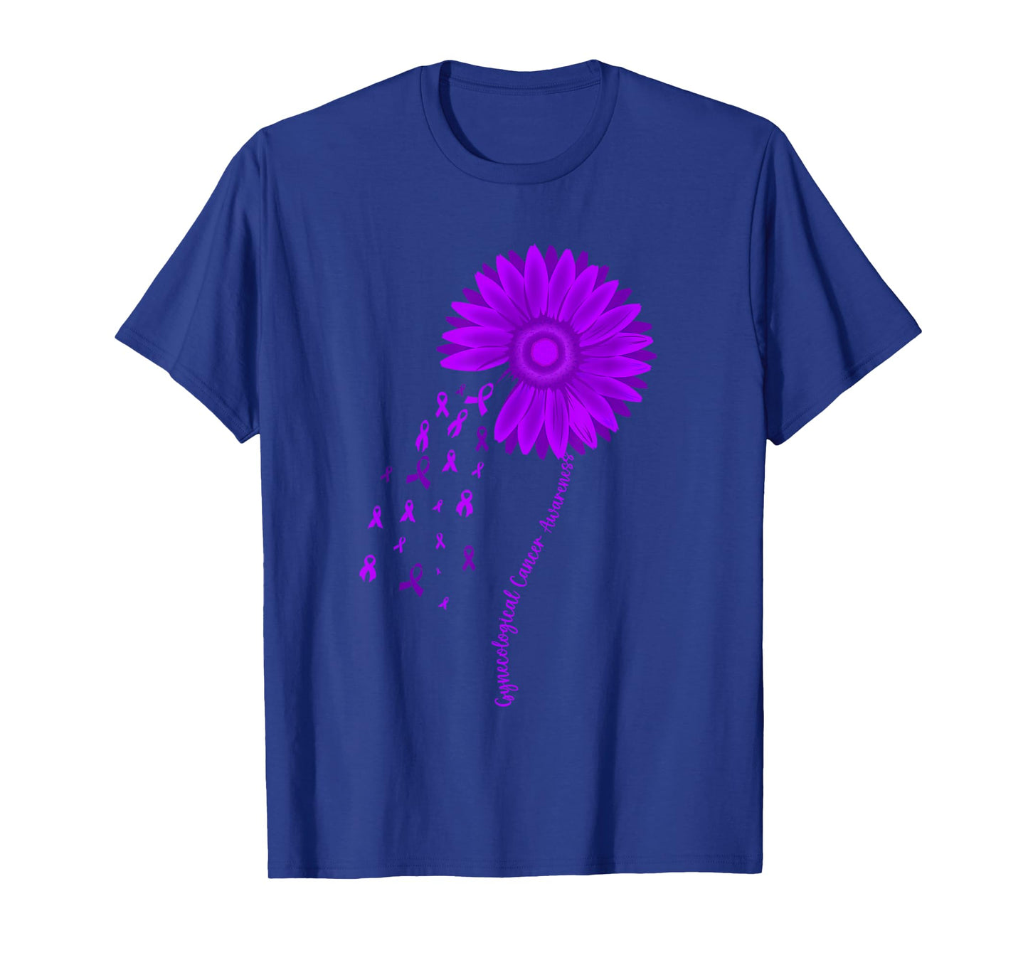 Gynecological Cancer Awareness Month Purple Ribbon Sunflower T-Shirt