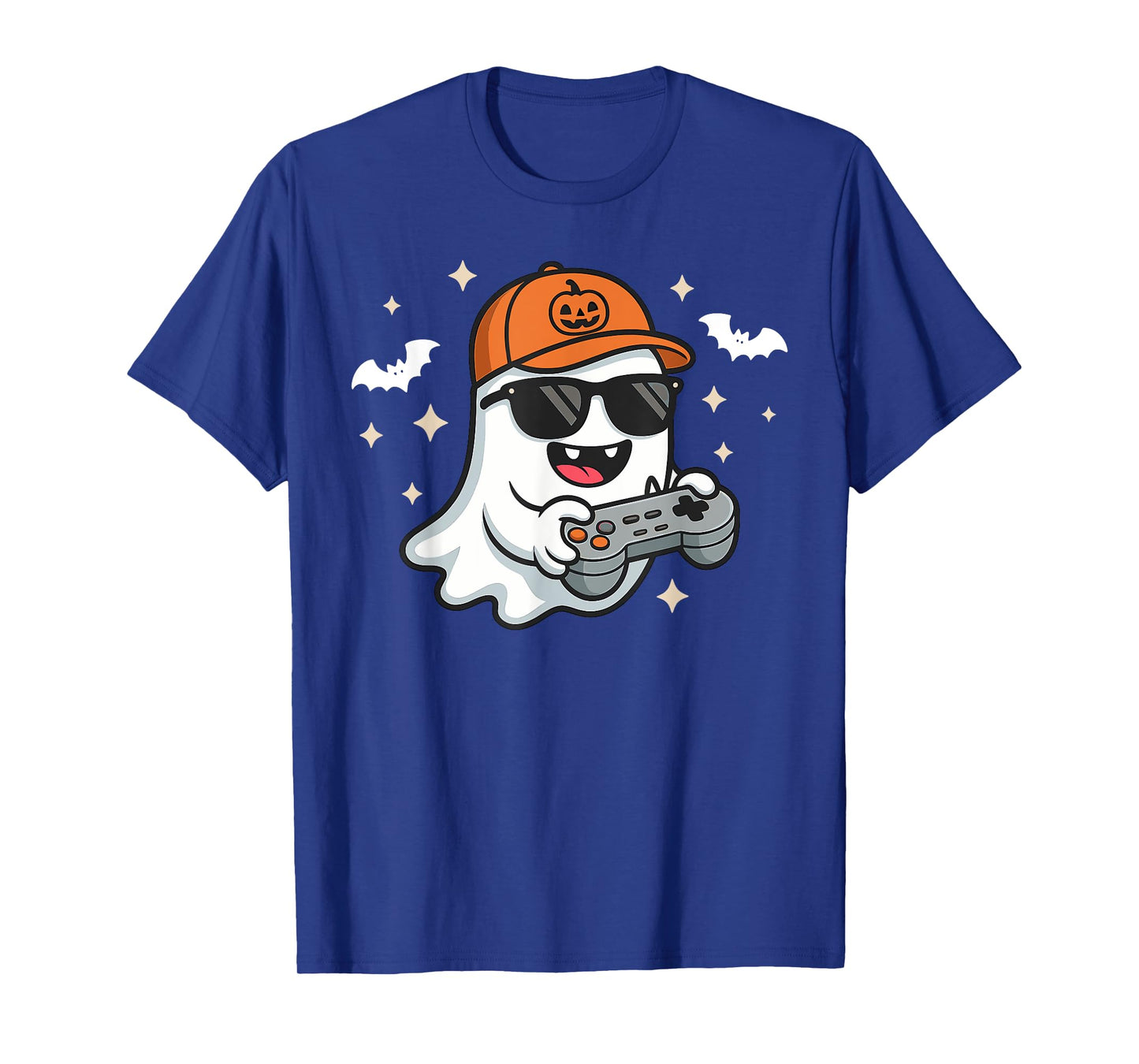 Funny Ghost Playing Video Game Halloween Gaming Boys Men T-Shirt