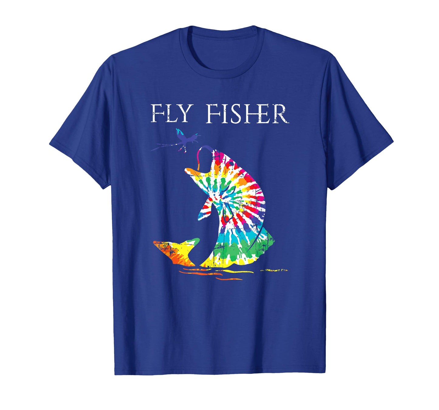 Fly Fishing Trout Bass Tie Dye Fisher T Shirt T-Shirt