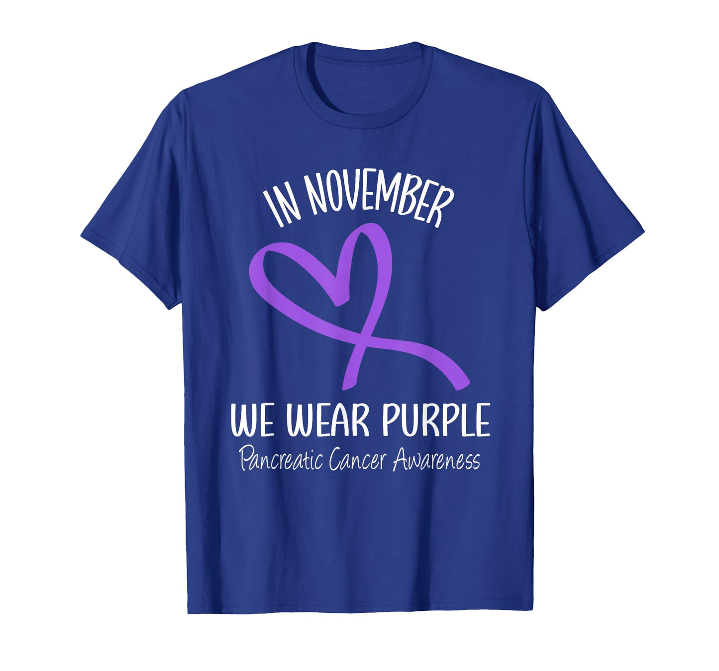 Heart In November We Wear Purple Pancreatic Cancer Awareness T-Shirt