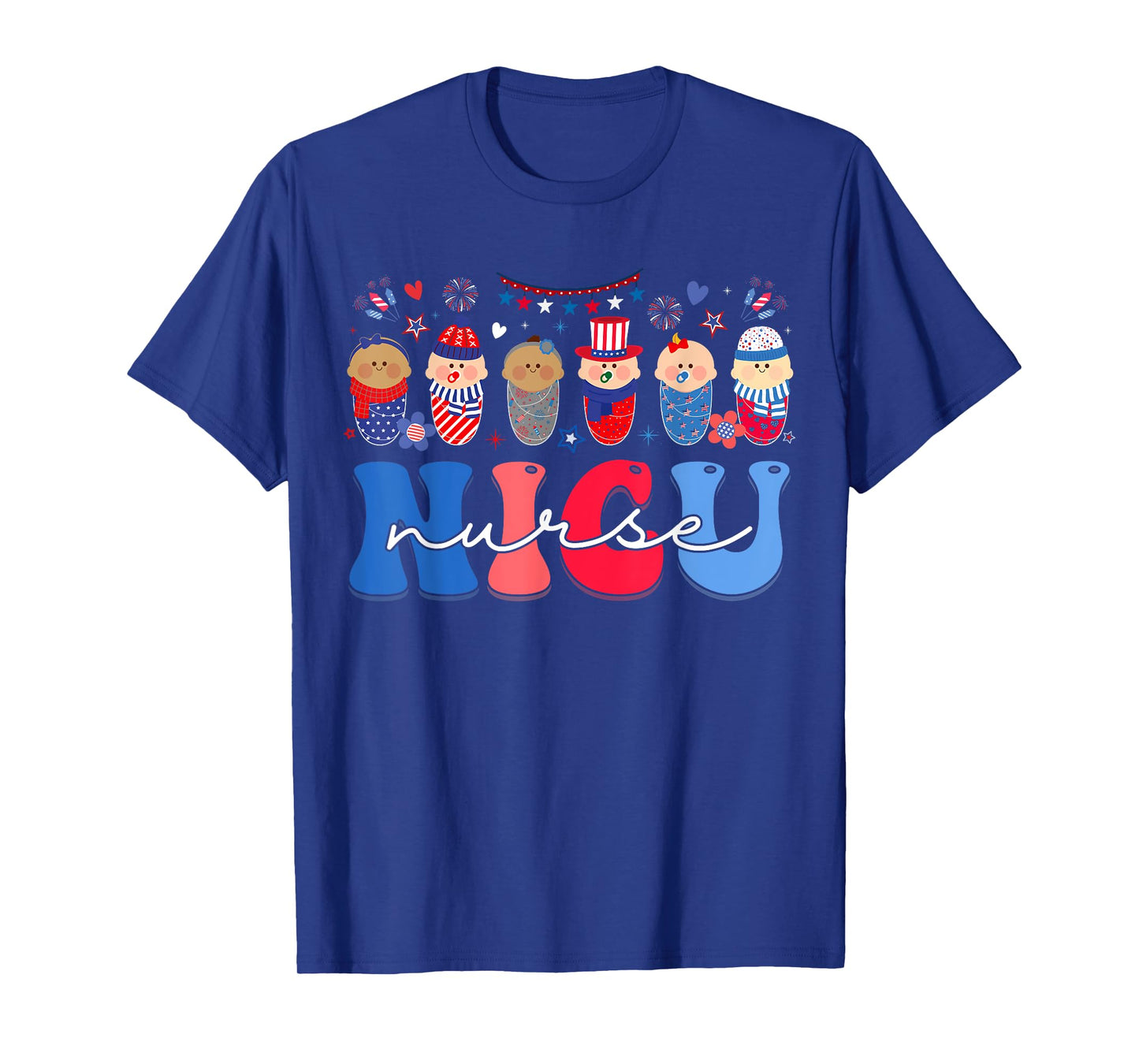 NICU Nurse Neonatal Intensive Care Unit Nurse 4th Of July T-Shirt for Women Men