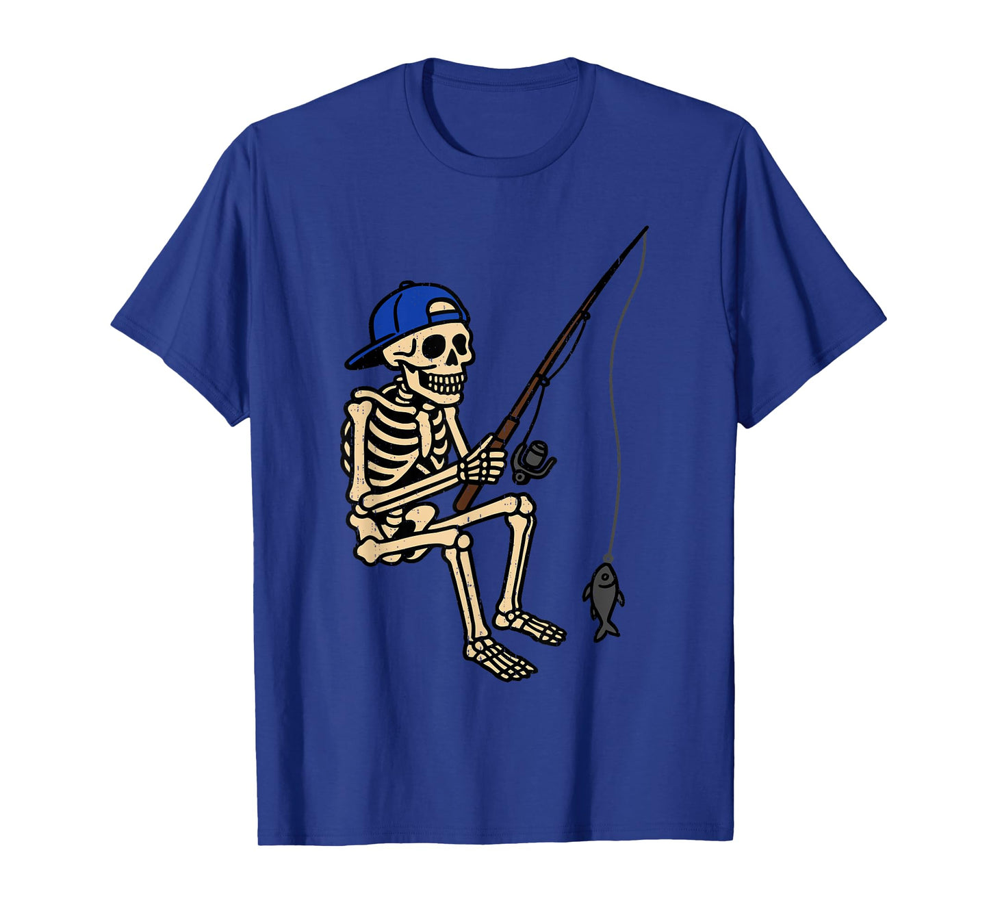 Skeleton Fishing Halloween Costume Spooky Fisherman Anglers T-Shirt