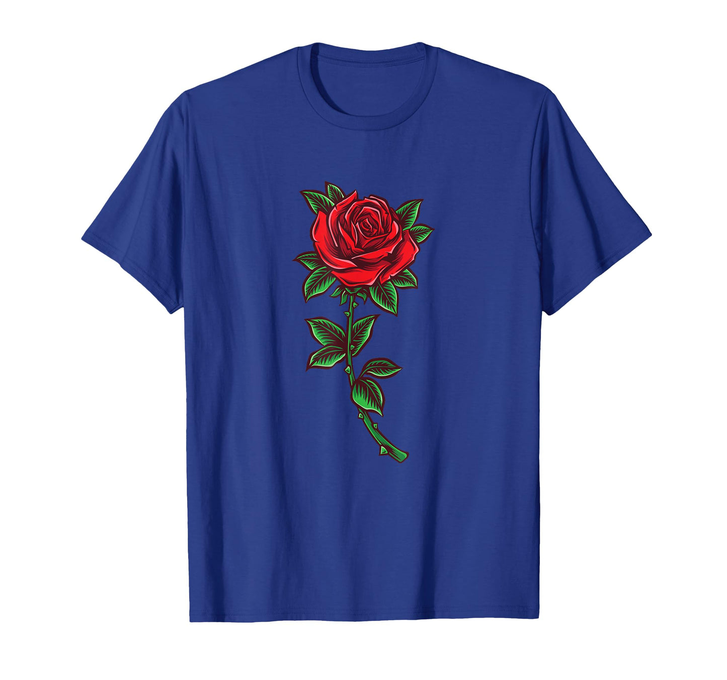 Single Red Rose Flower Romantic Love T-Shirt