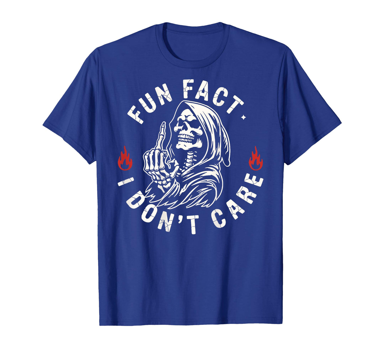 (ON Back) Fun Fact I Don't Care Grim Reaper Skeleton T-Shirt