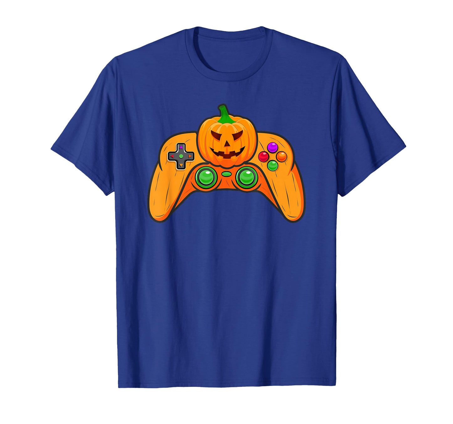 Video Game Controller Spooky Pumpkin Halloween Gaming Gamer T-Shirt