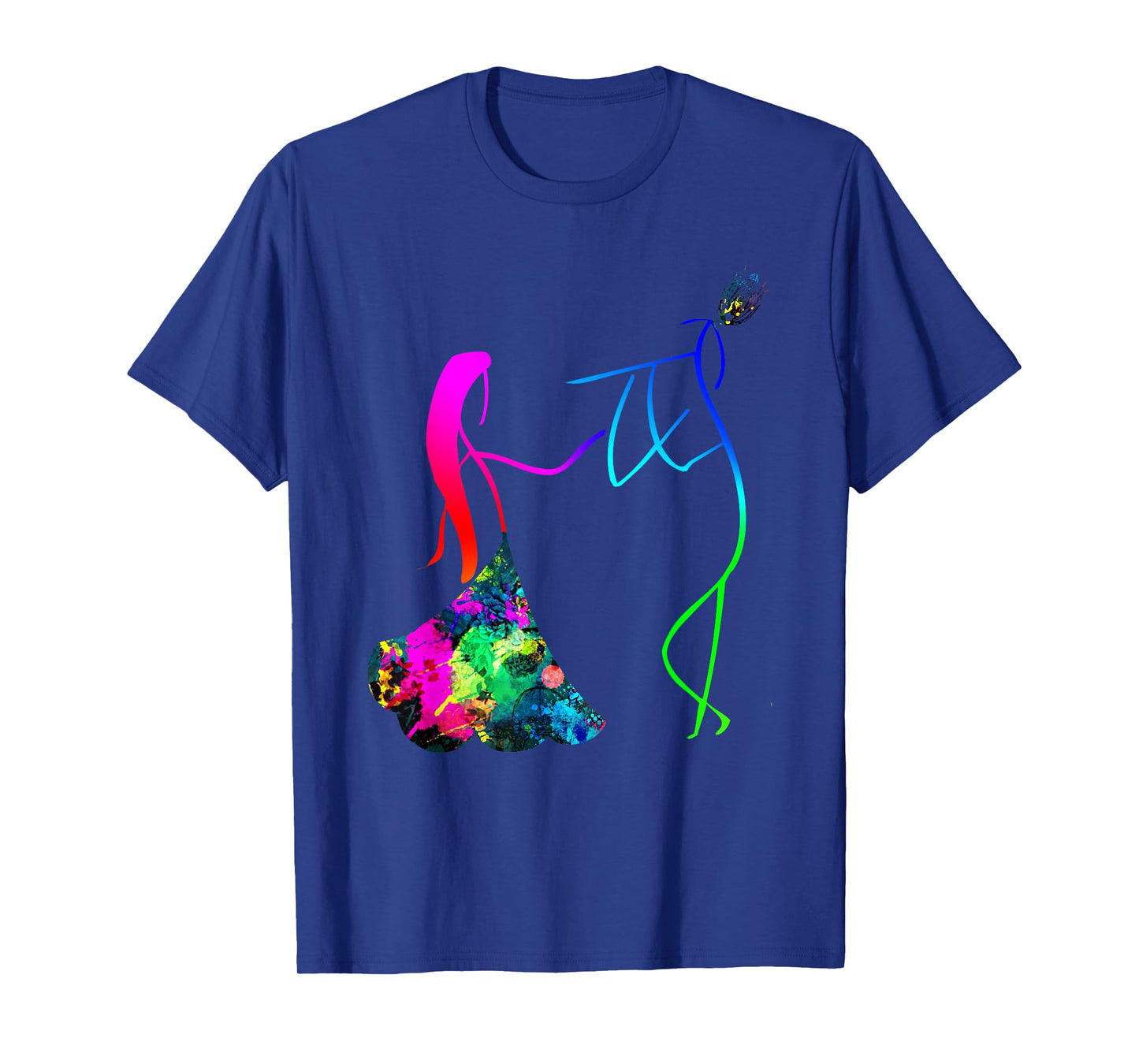 Multi Colored Radha And Krishna T Shirt. T-Shirt