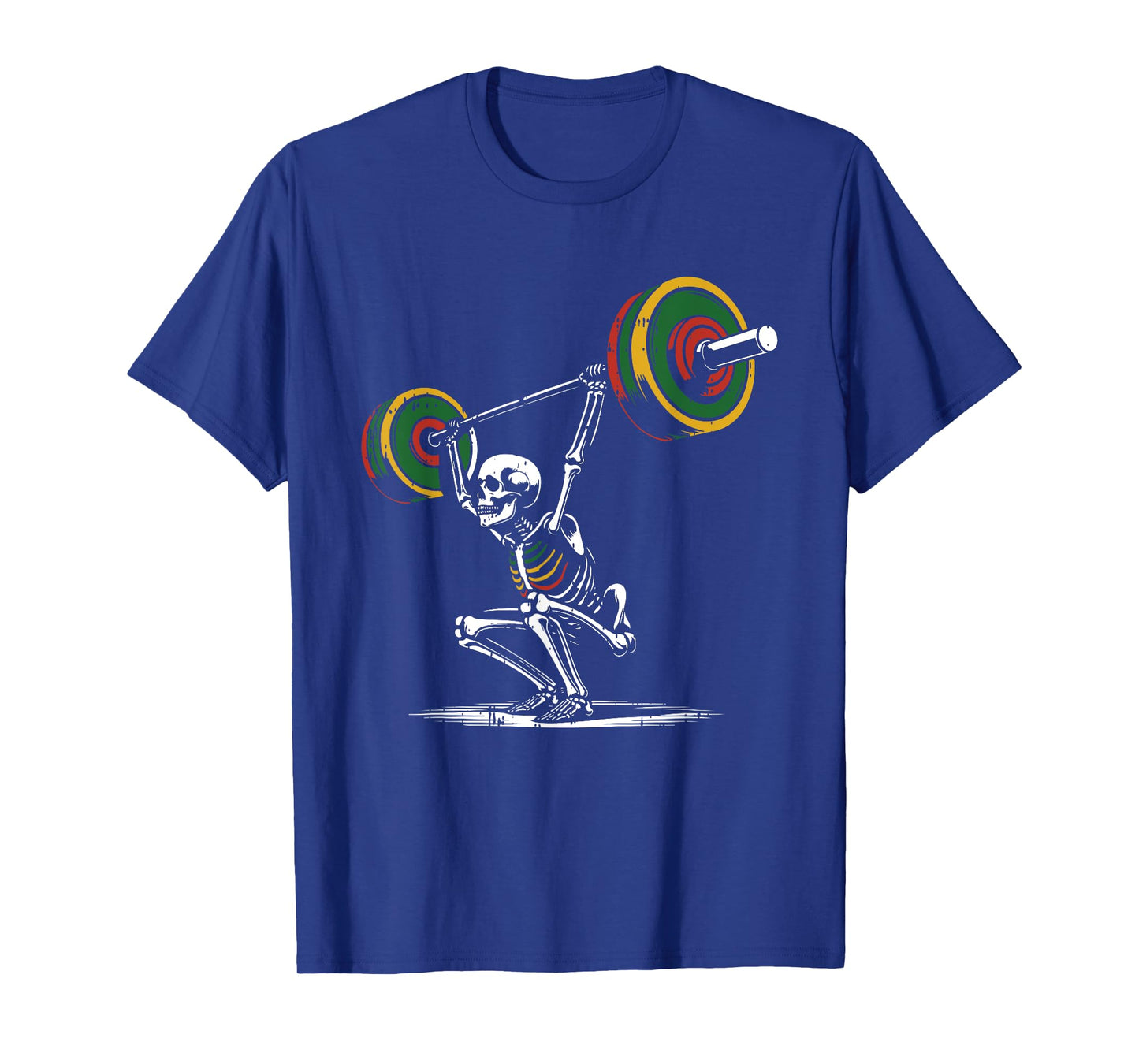 Skeleton Lifting Fathers Day Gym Workout Dad Papa Men T-Shirt