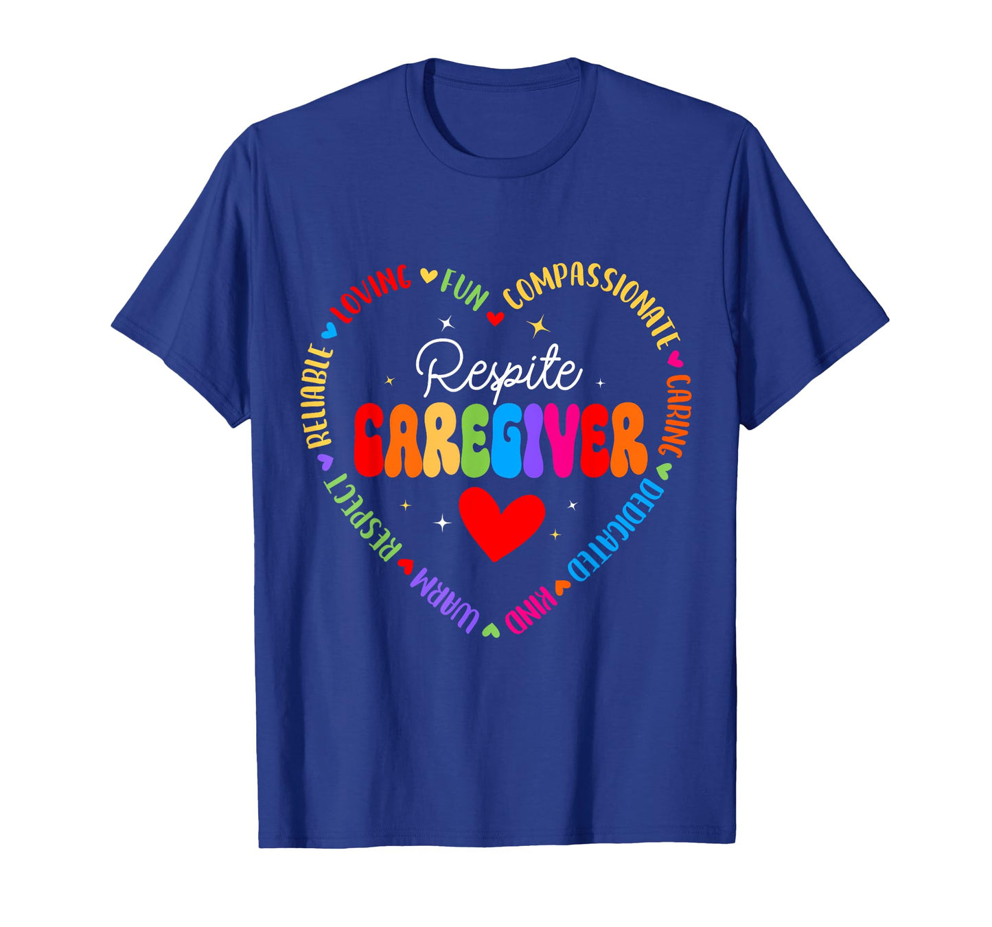 Proud Respite Caregiver Groovy Caregiver Nurse Appreciation T-Shirt
