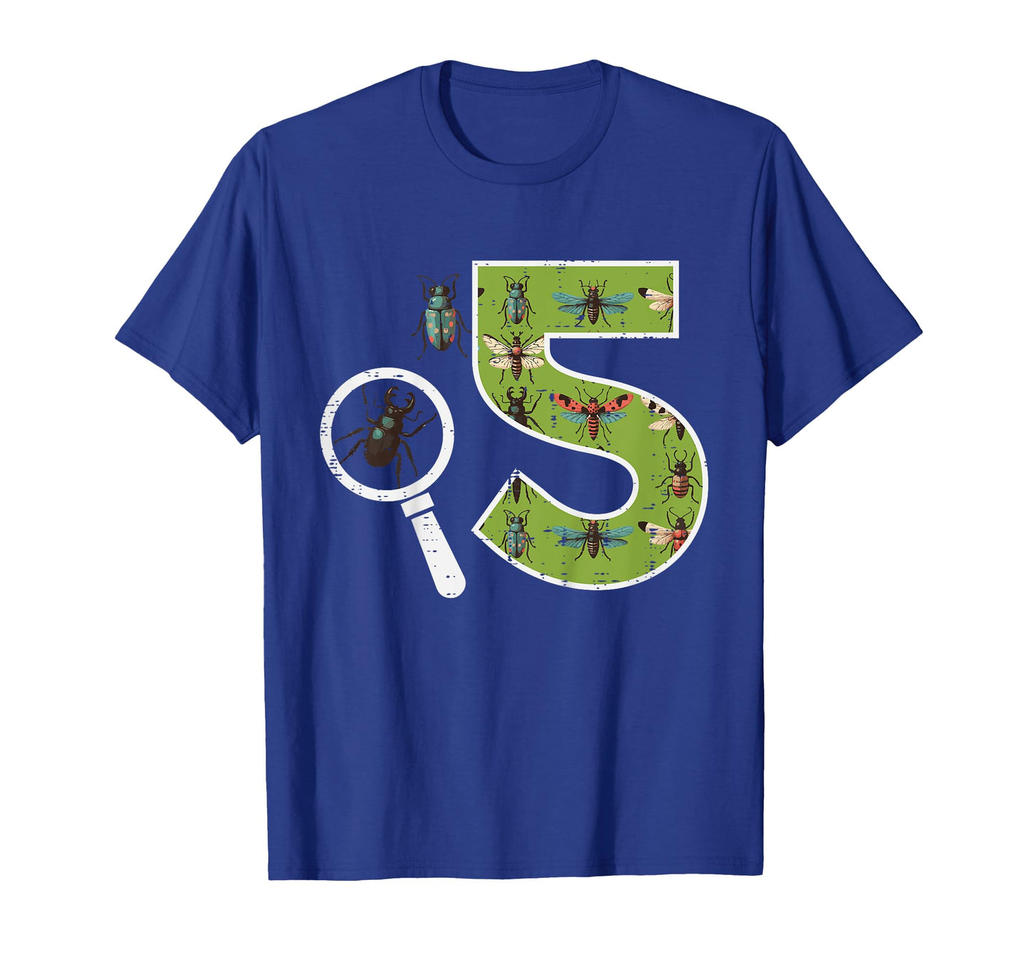 5th Birthday 5 Magnifying Glass Insects Bugs Bday Boys Girls T-Shirt