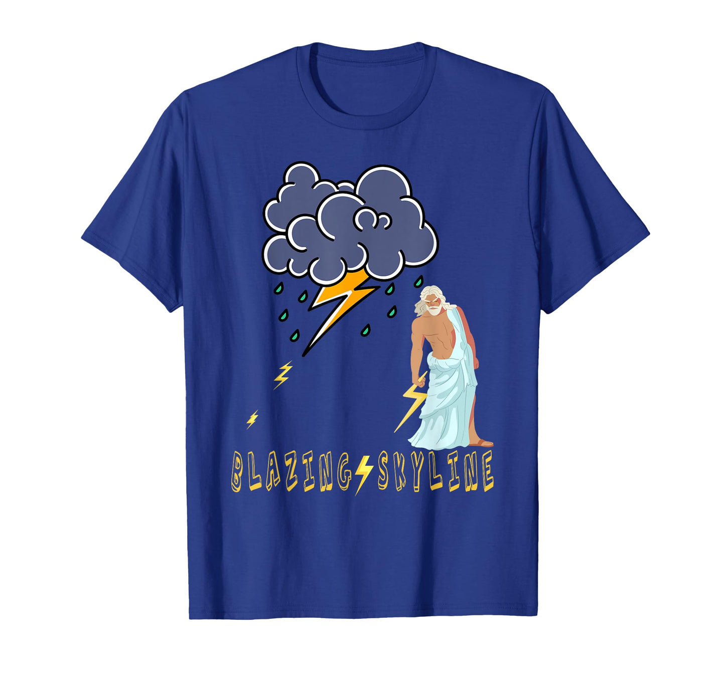 Zeus Greek God Thunder Lightning Bolt Storm Retro Mythology T-Shirt