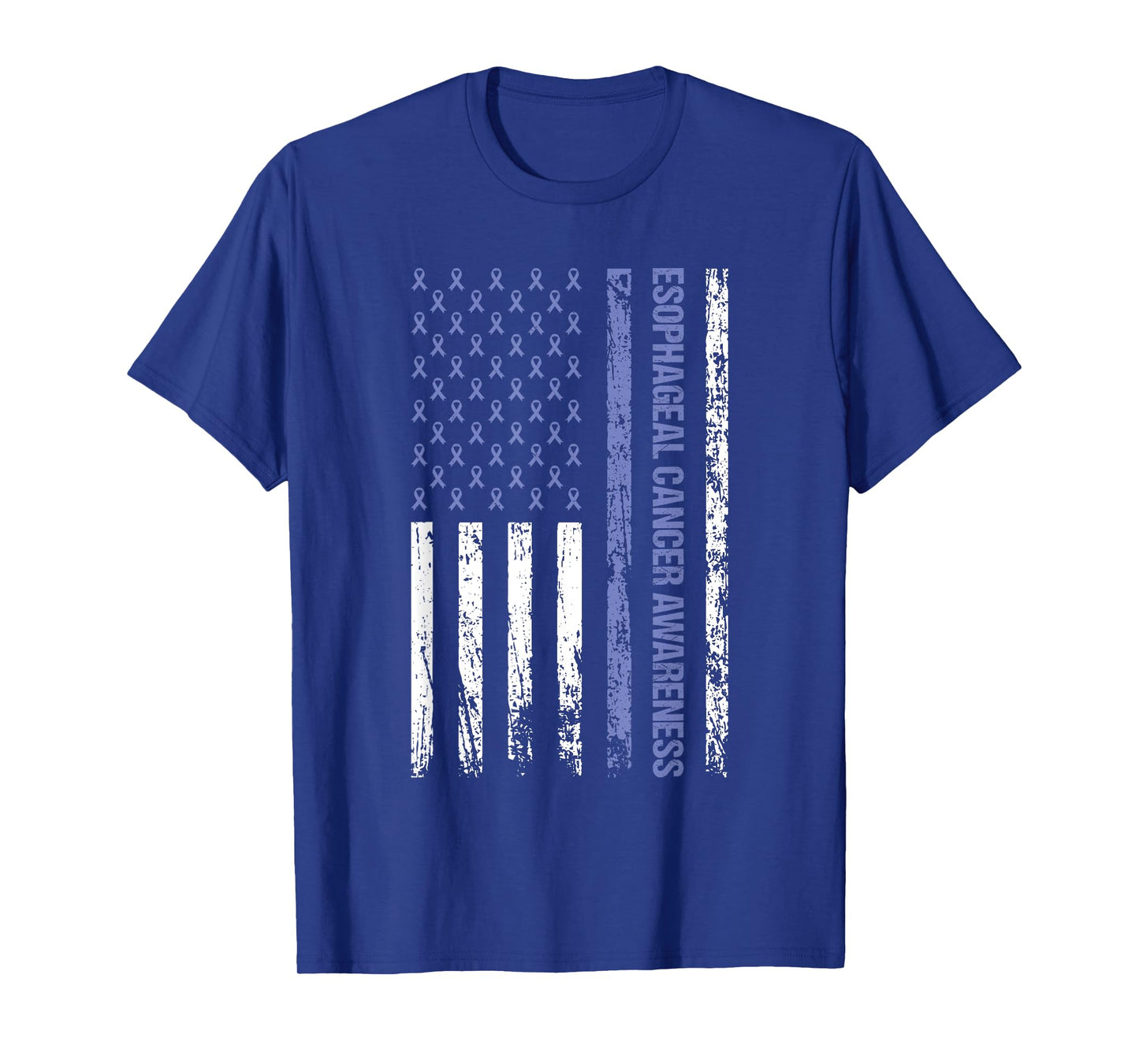 Esophageal Cancer Awareness US American Flag For Women Men T-Shirt
