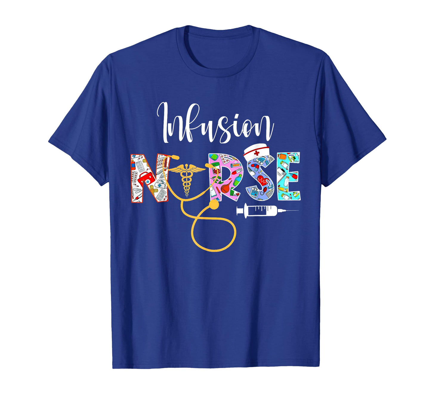Infusion Nurse Intravenous IV Therapy Oncology Nurse T-Shirt - Black, Unisex Adults - Small, Short Sleeve, Modern, Medical Theme