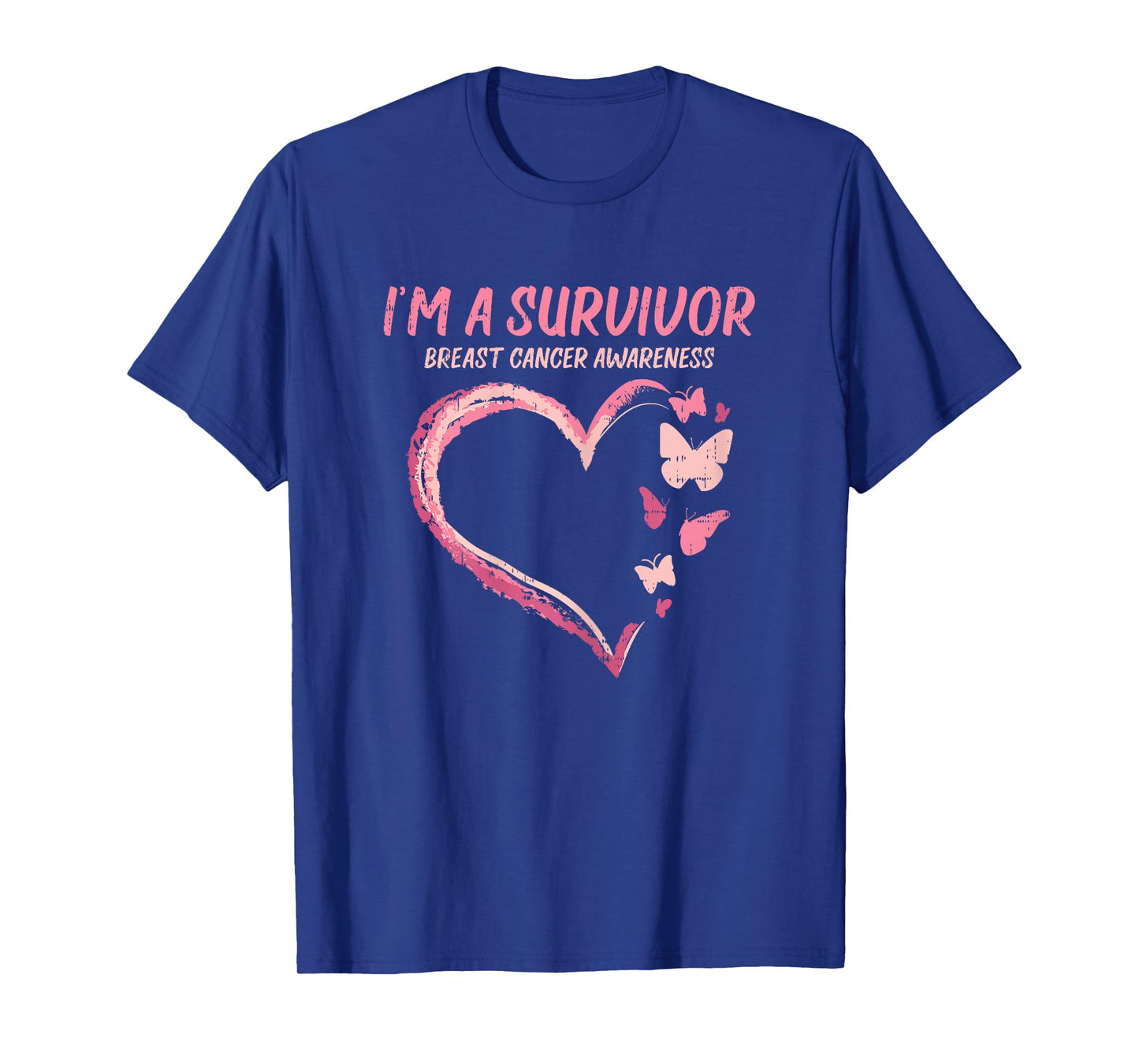 Survivor Heart Butterfly Breast Cancer Aware Support Gift T-Shirt