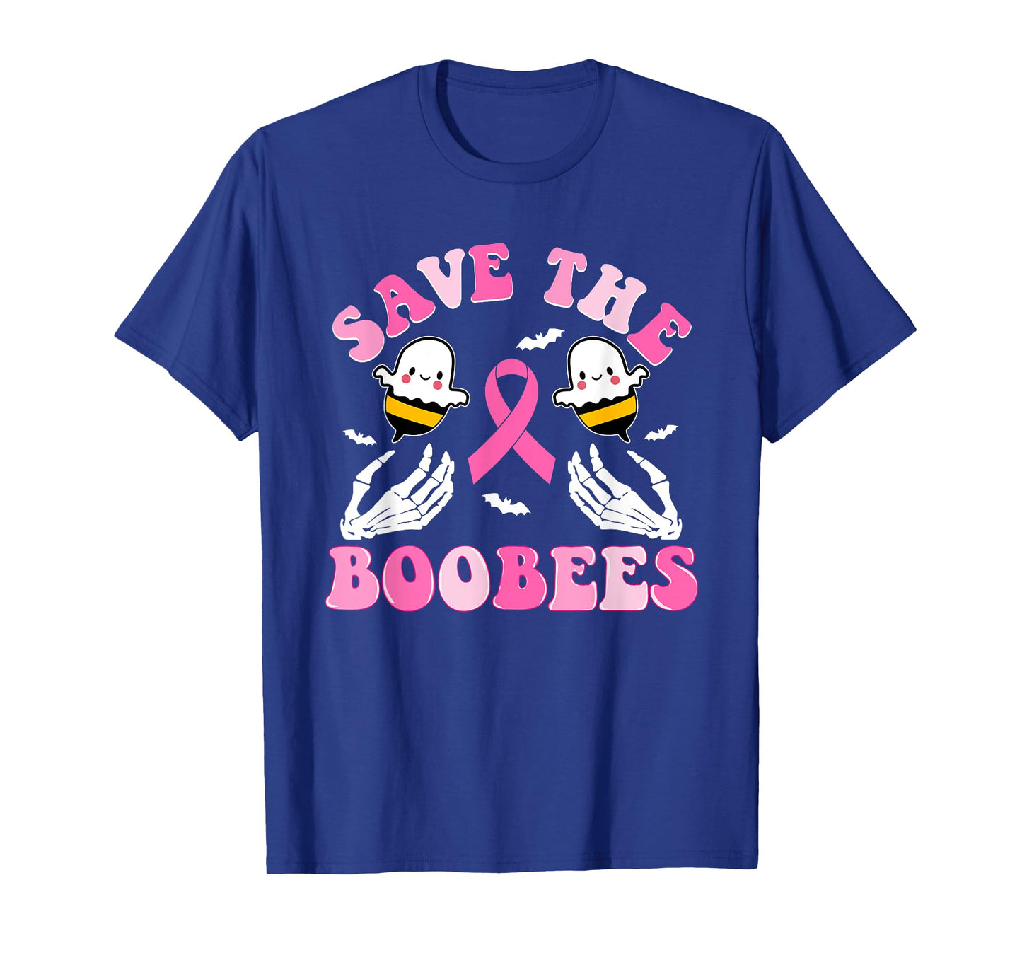 Skeleton Hand Save The Boo-Bees Halloween Breast Cancer T-Shirt