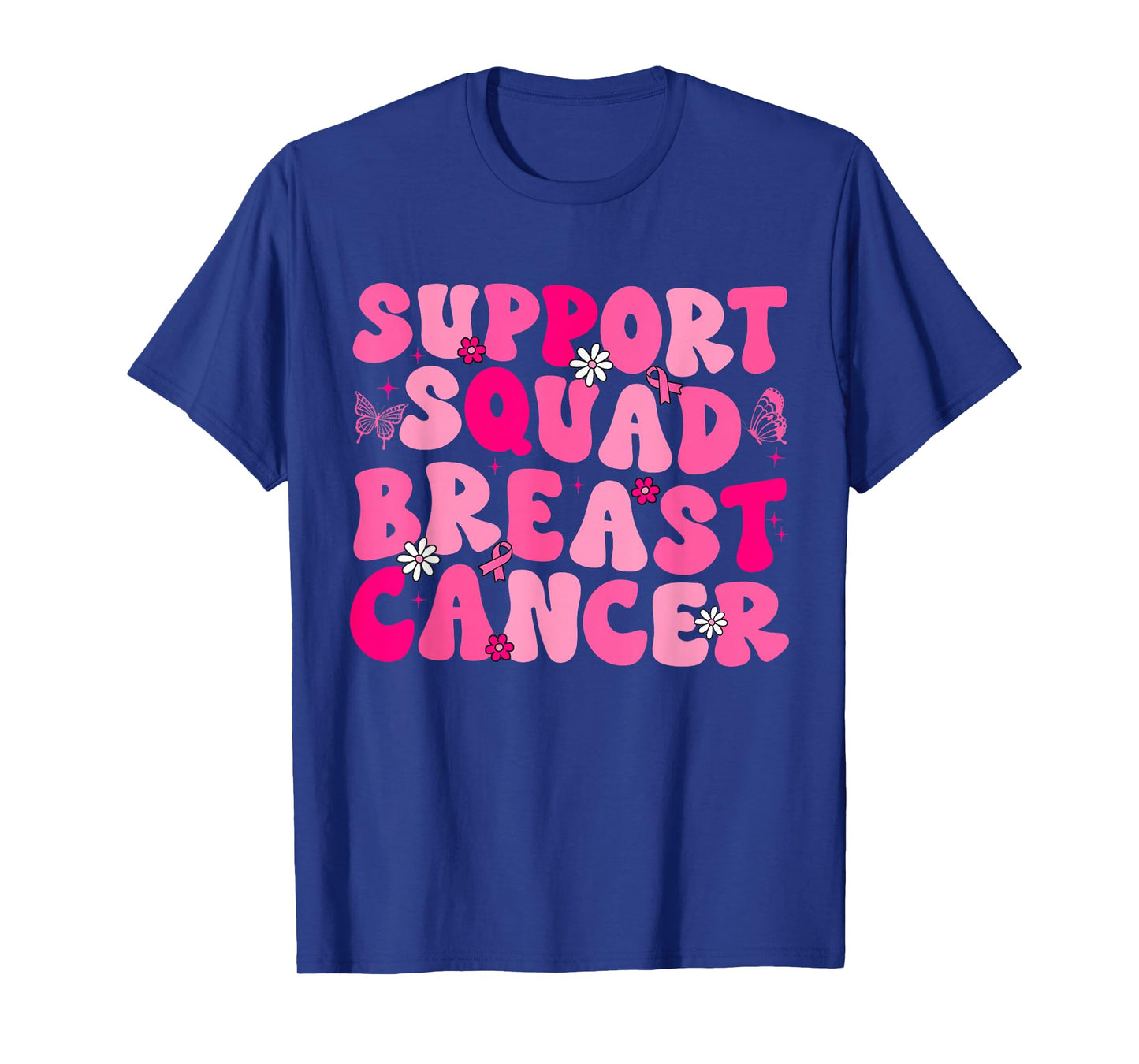 Breast Cancer Support Squad For Women Mom Mother Era Groovy T-Shirt
