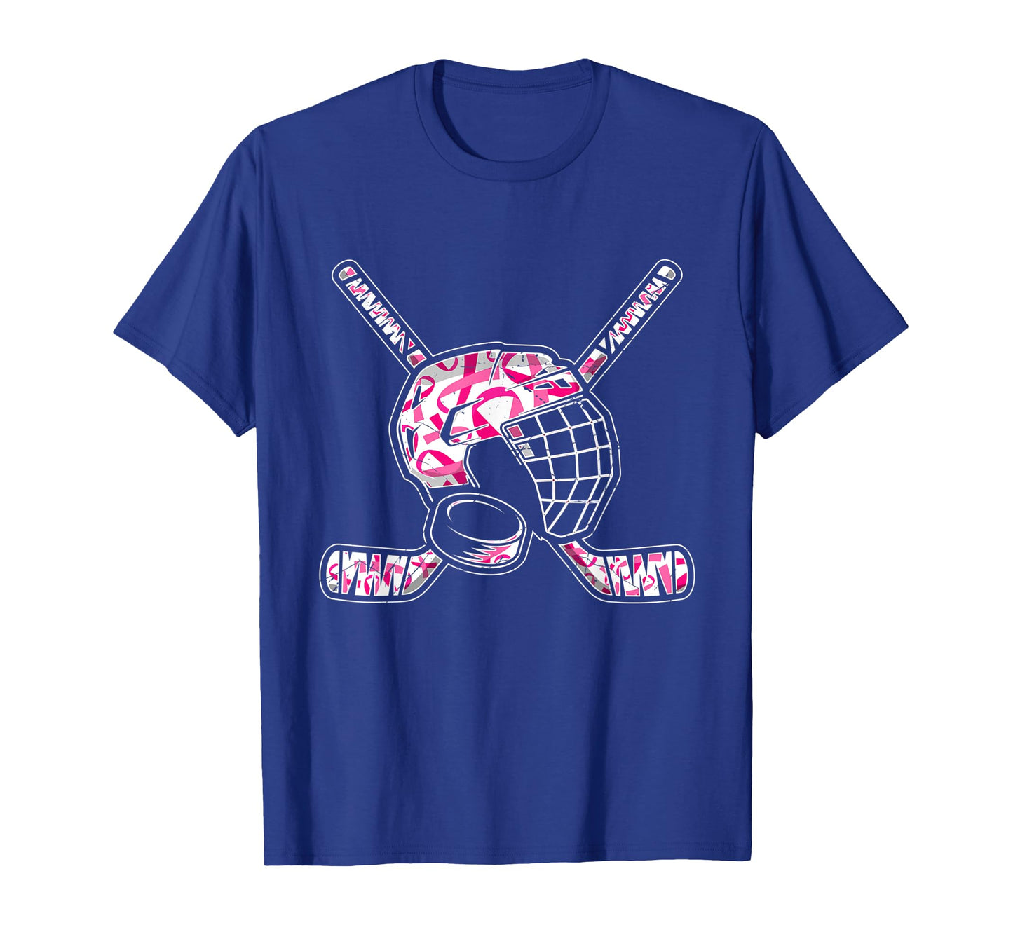 Pink Ribbon Hockey Breast Cancer Awareness Support Mom T-Shirt