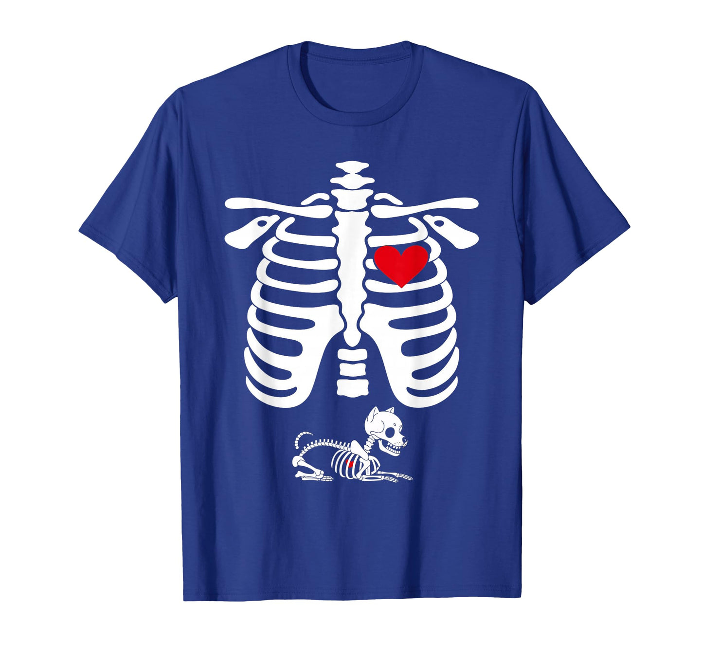 Skeleton Pregnancy Announcement Shiba Inu Dog Halloween T-Shirt