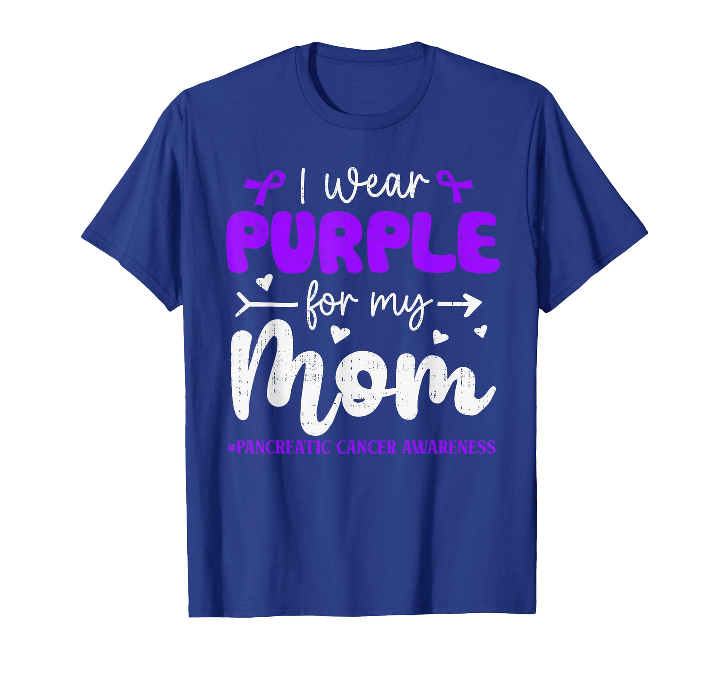 I Wear Purple for Mom Pancreatic Cancer Awareness Family T-Shirt