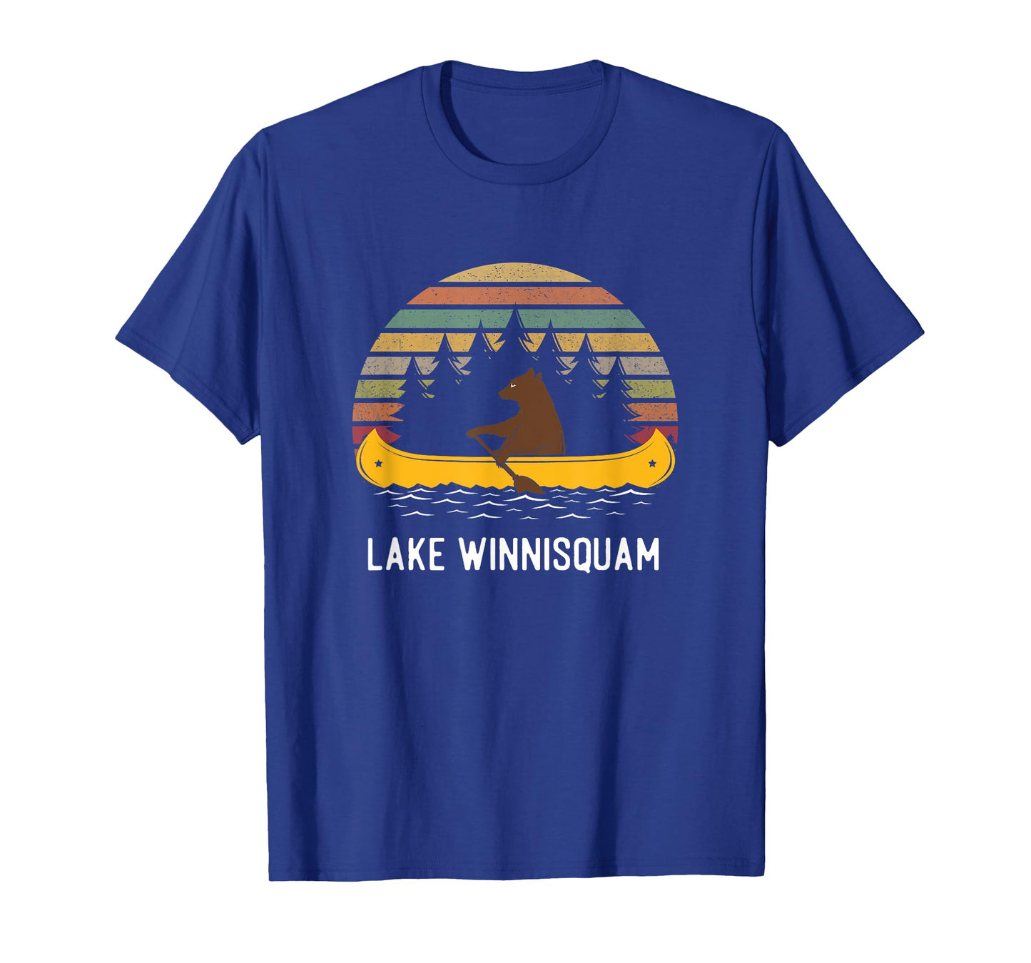 Lake Winnisquam Vintage retro sunset Bear Canoe outdoor T-Shirt