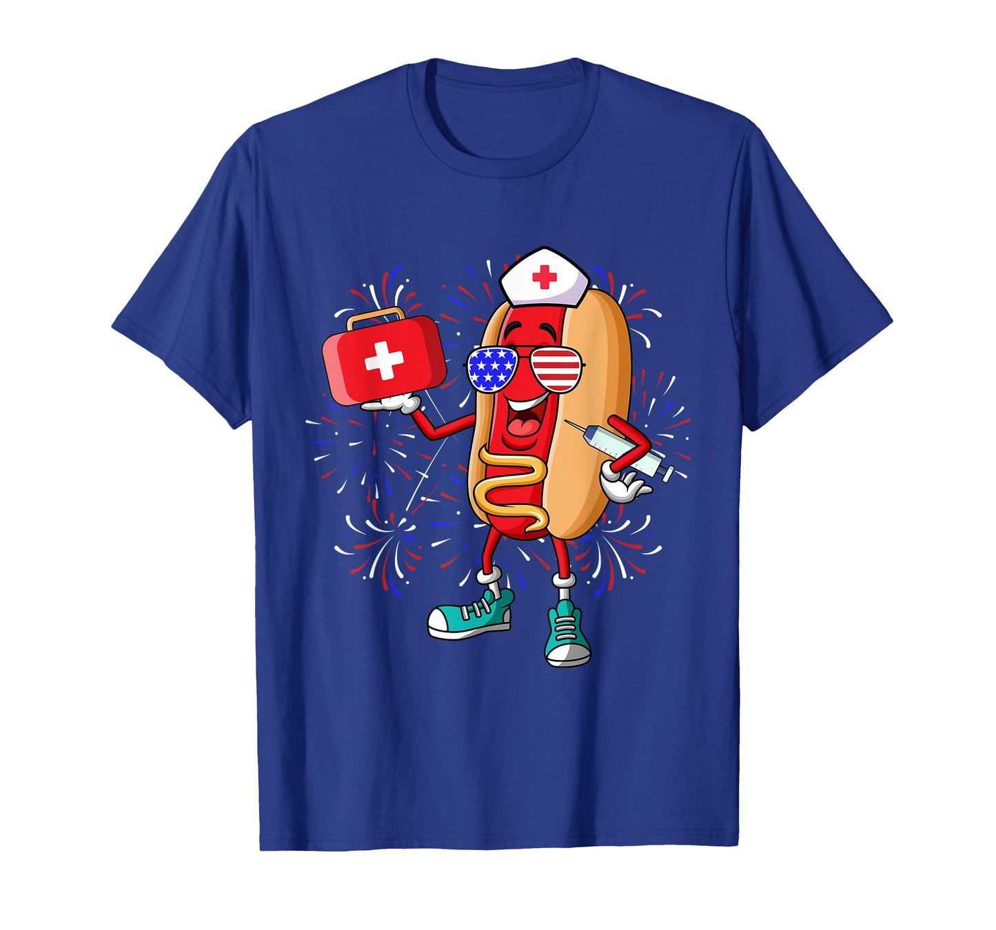 Nurse Anesthetists 4th Of July Funny American Hot Dog T-Shirt