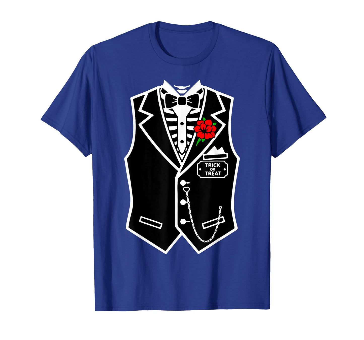 Skeleton Tuxedo with a Bow Tie Funny Halloween Costume T-Shirt