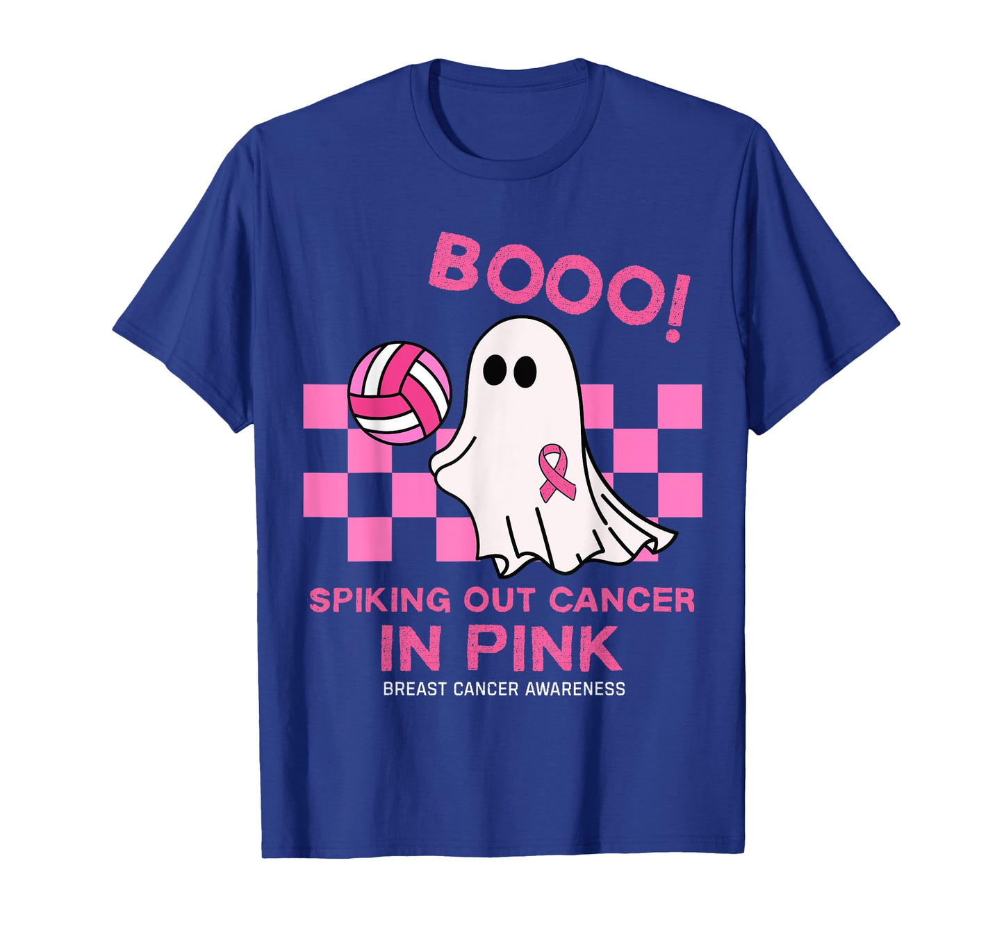 Spooky Volleyball Halloween Breast Cancer Awareness T-Shirt