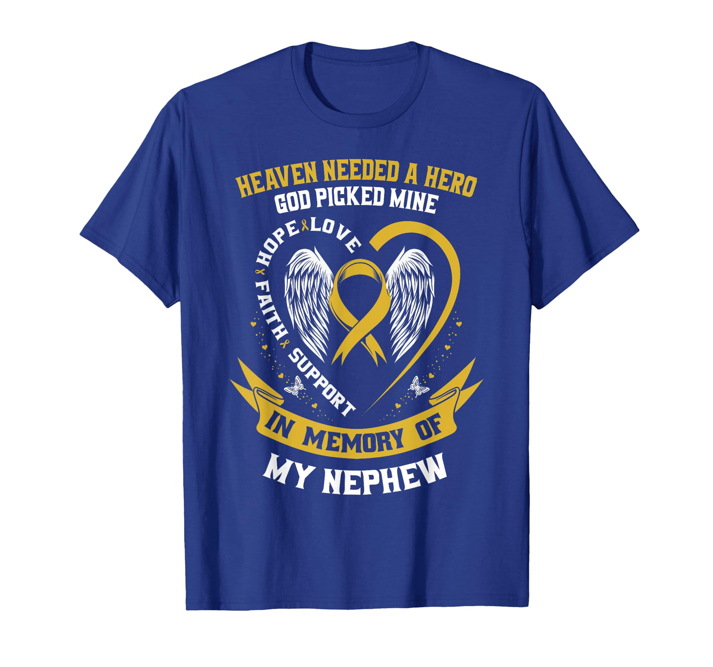 Gold In Memory of Nephew Childhood Cancer Awareness Shirts T-Shirt