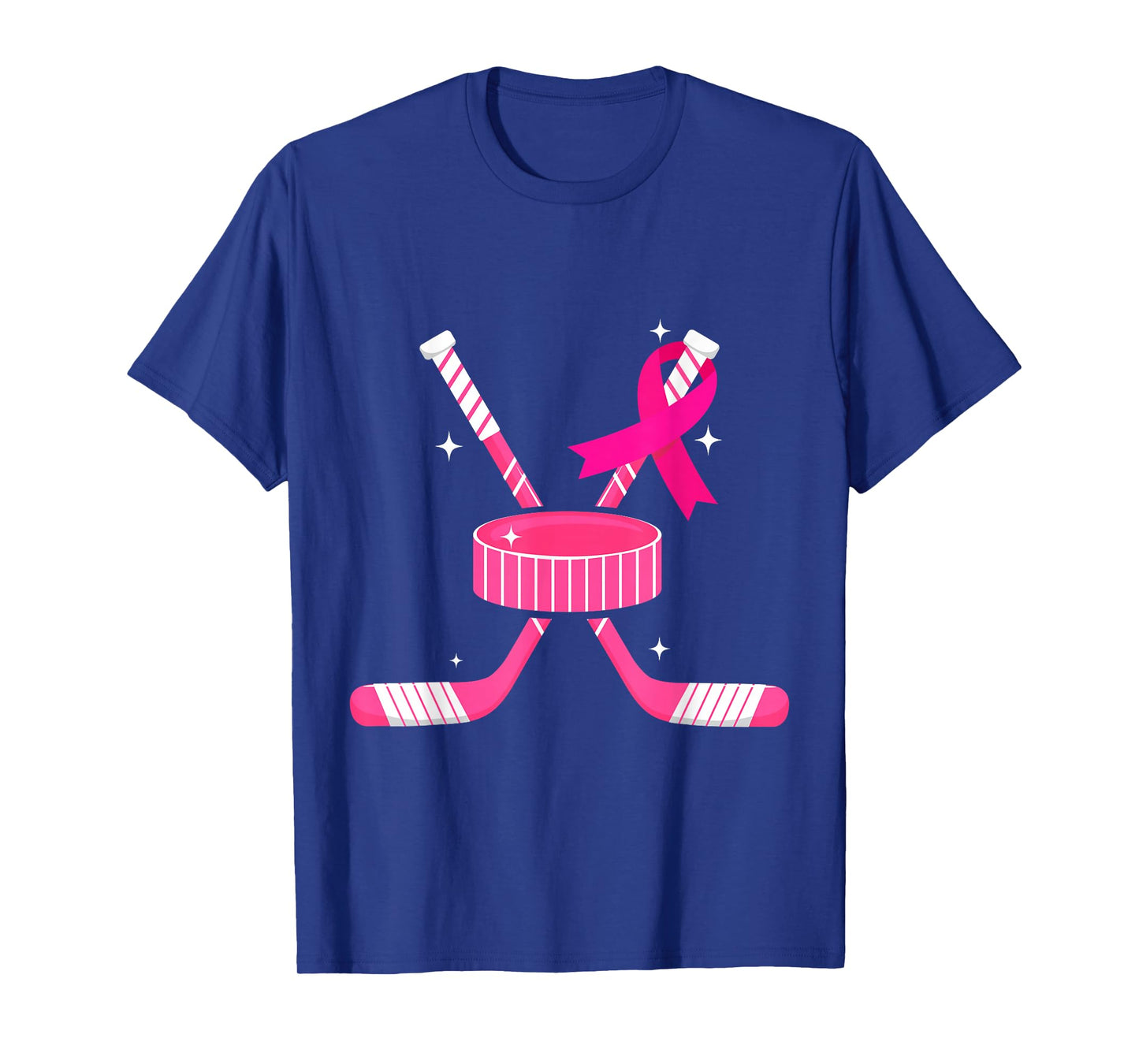Ice Hockey Pink Ribbon Breast Cancer Awareness Survivors T-Shirt