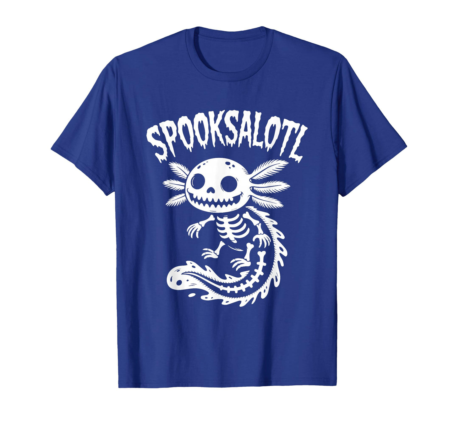 Spooksalotl Jumping Skeleton Axolotl Halloween Pun T-Shirt