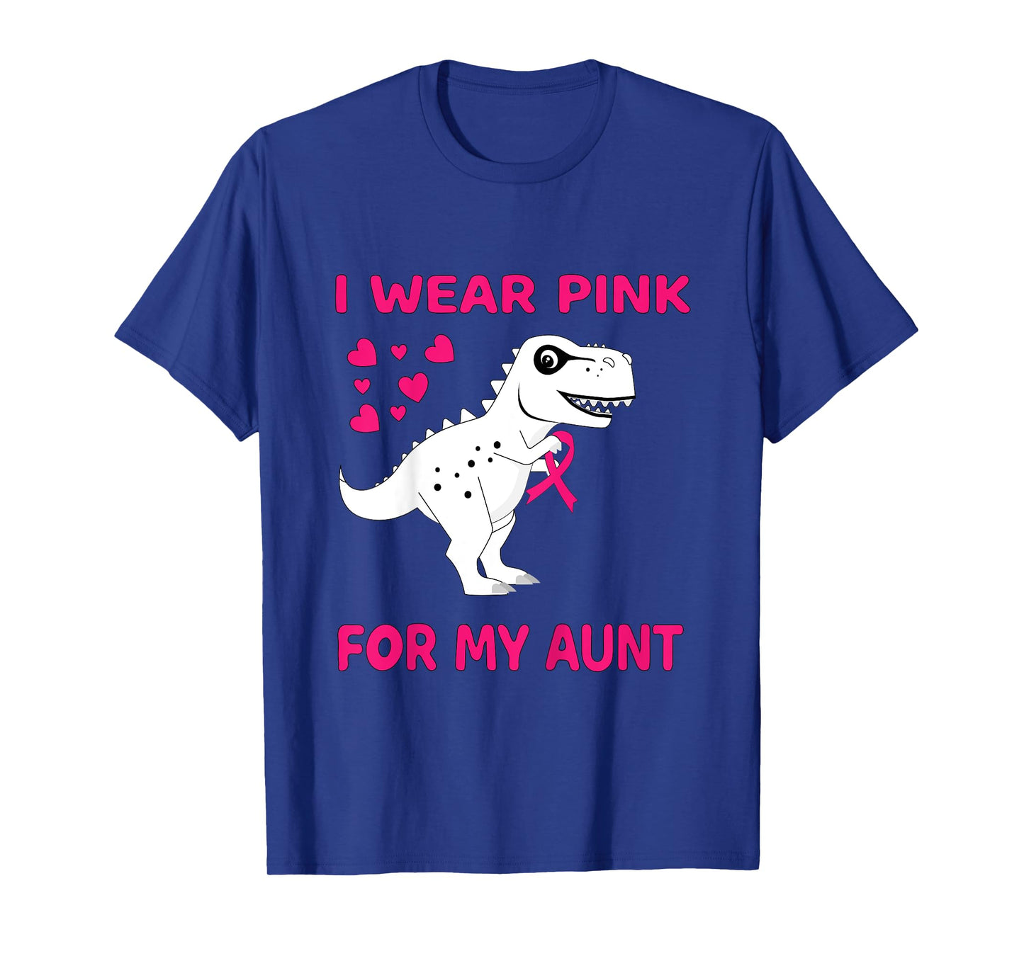 Kids I wear Pink for my Aunt Breast Cancer Trex Dino Kids Toddler T-Shirt
