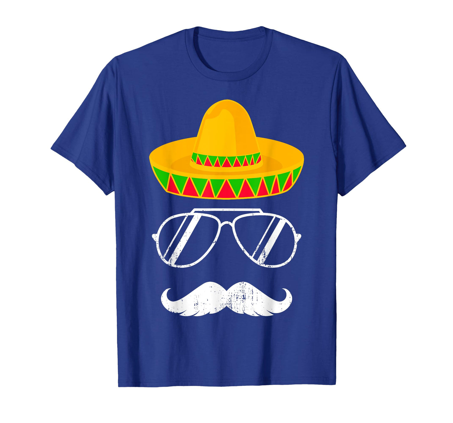 Funny mexican sombrero mustache face for Cinco de Mayo T-Shirt