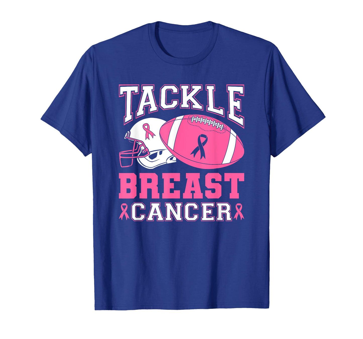 Tackle Breast Cancer Pink Ribbon Football T-Shirt