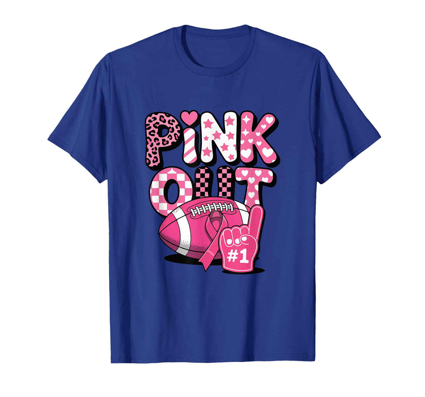 Pink Out Breast Cancer Awareness Football Game T-Shirt
