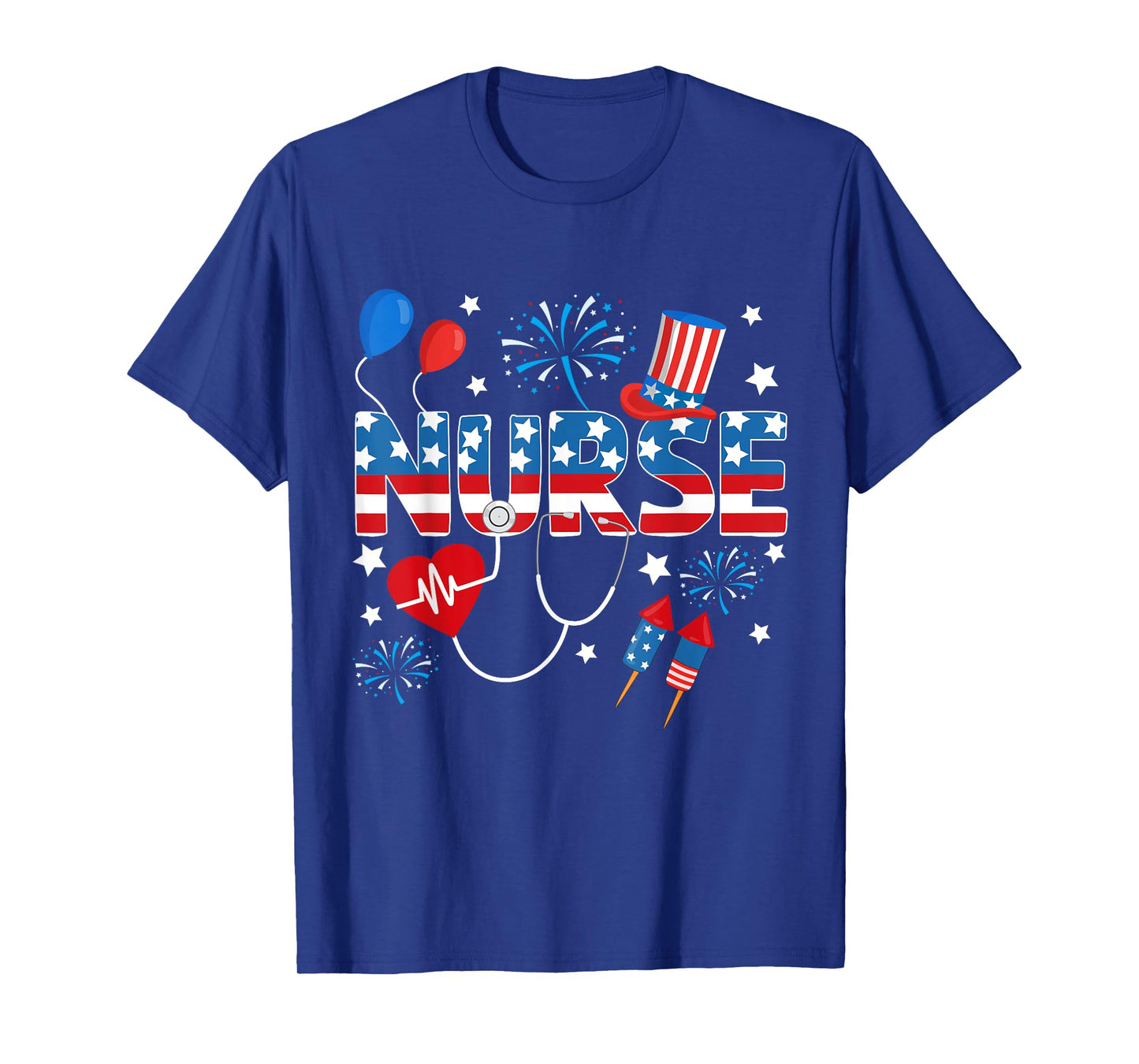 4th of July Nurse American Flag Fourth Of July Nurse T-Shirt