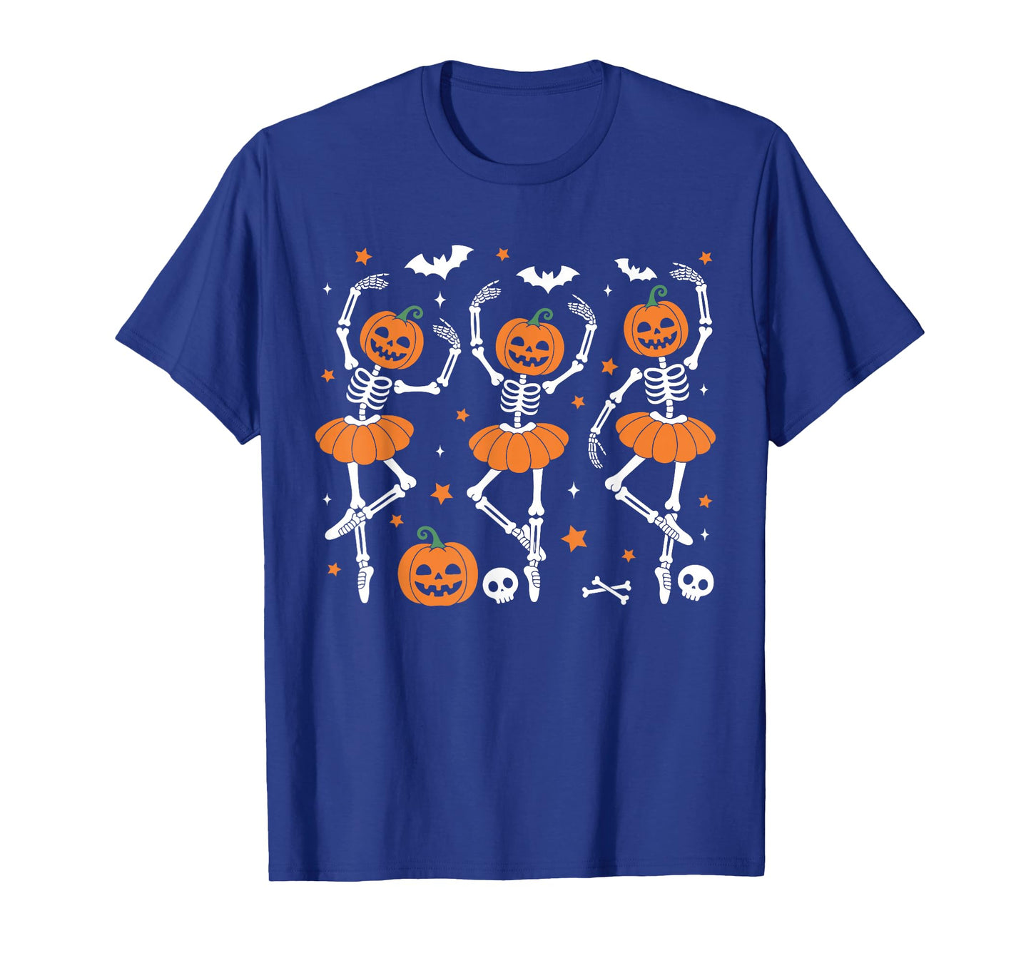 Ballet Pumpkin Skeleton Scary Halloween Men Women Boys Girl T-Shirt