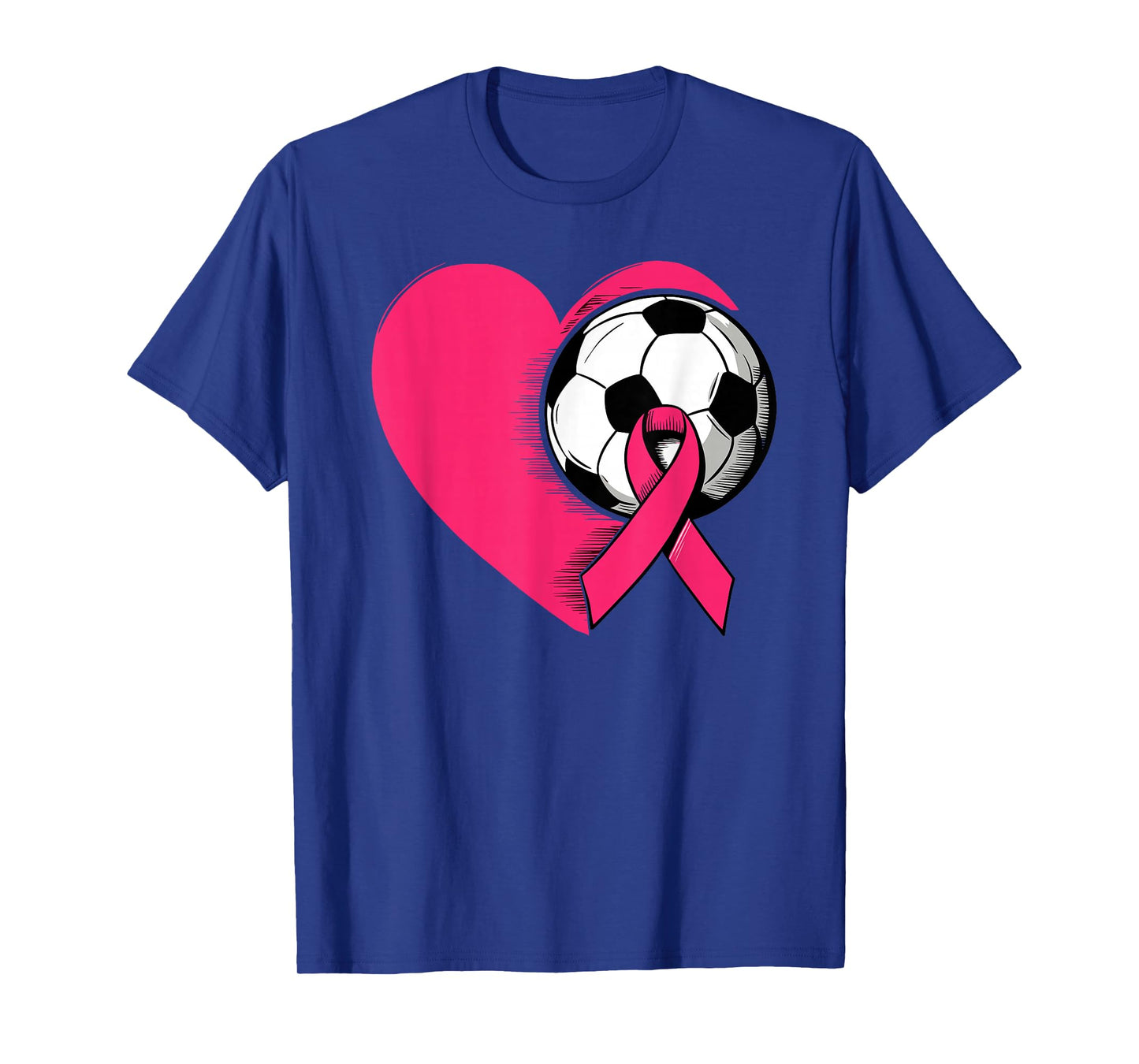 Breast Cancer Awareness Soccer Pink Ribbon Women Men Kids T-Shirt