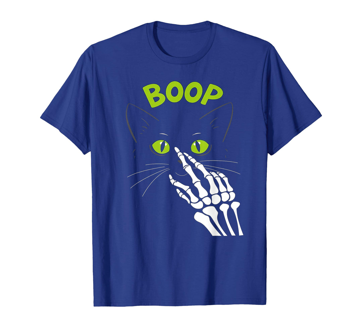 Skeleton Hand Boop On A Cat's Nose Funny Halloween Graphic T-Shirt