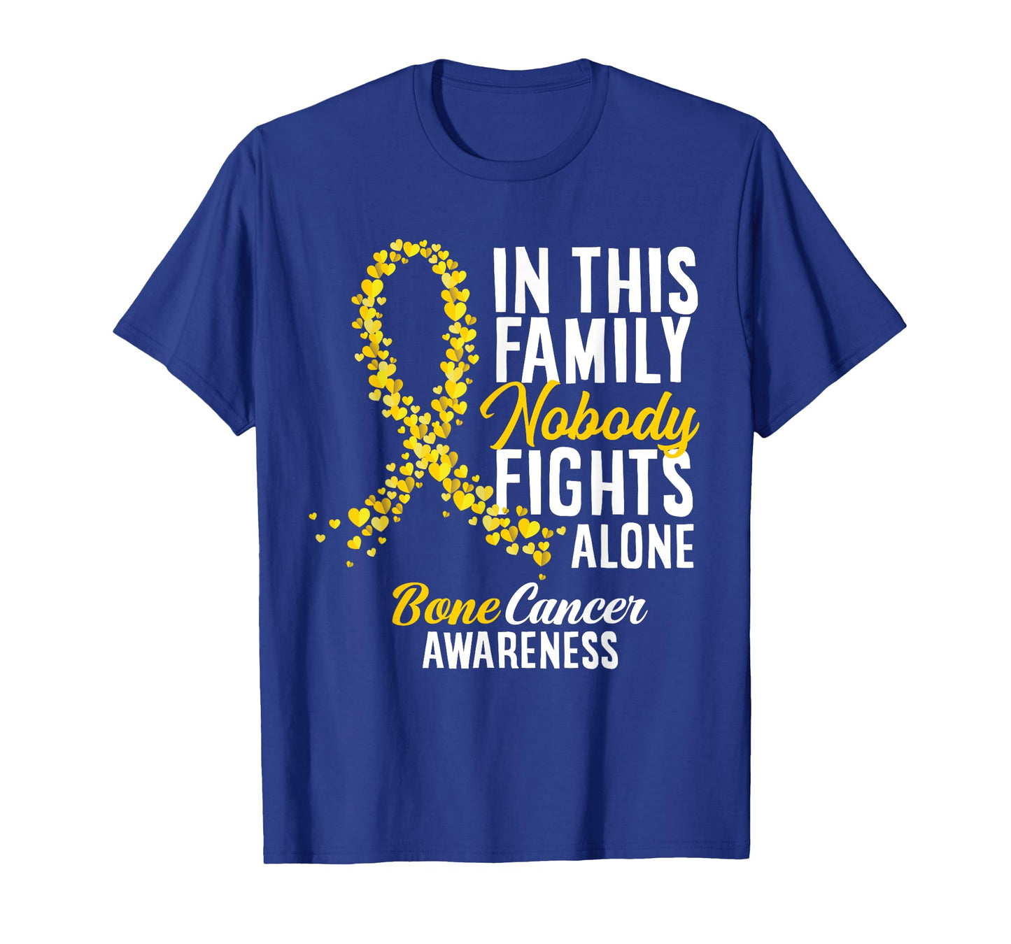 In This Family Nobody Fights Alone Bone Cancer Awareness T-Shirt