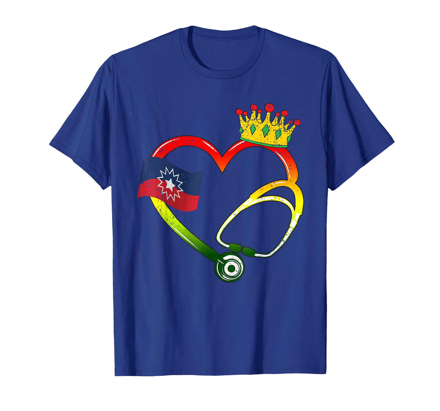Heart Stethoscope Juneteenth Black History African Nurse T-Shirt