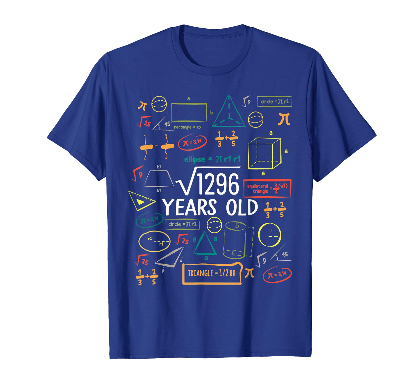 36 Years Old Square Root Math 36th Birthday Men Women T-Shirt