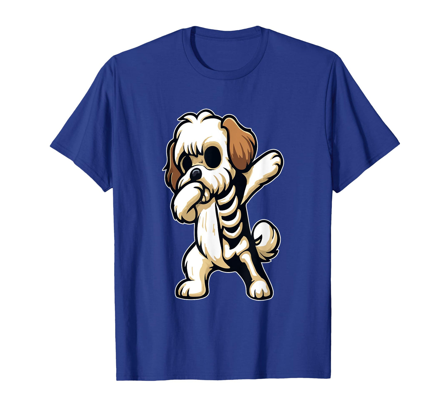 Dabbing Shih Tzu Half Skeleton Halloween Costume Owner Lover T-Shirt