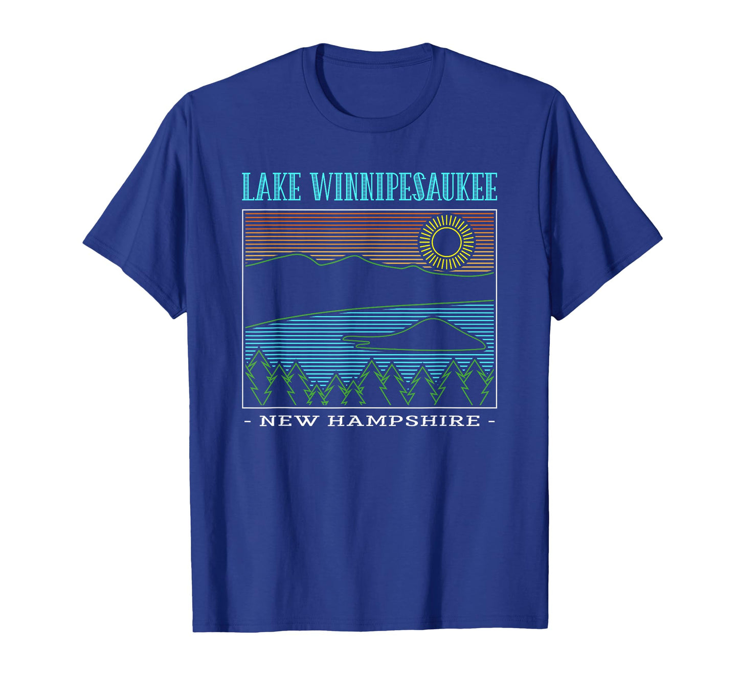 Lake Winnipesaukee New Hampshire Mountains Retro T-Shirt