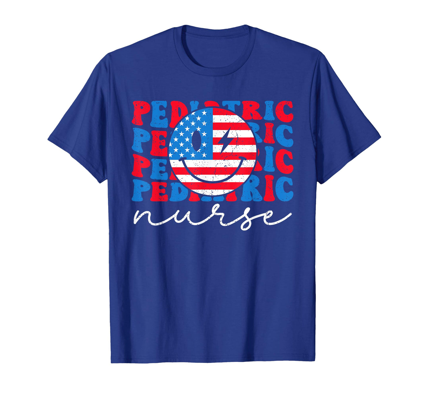 Pediatric Nurse 4th of July 2024 American Flag Peds Nurse T-Shirt